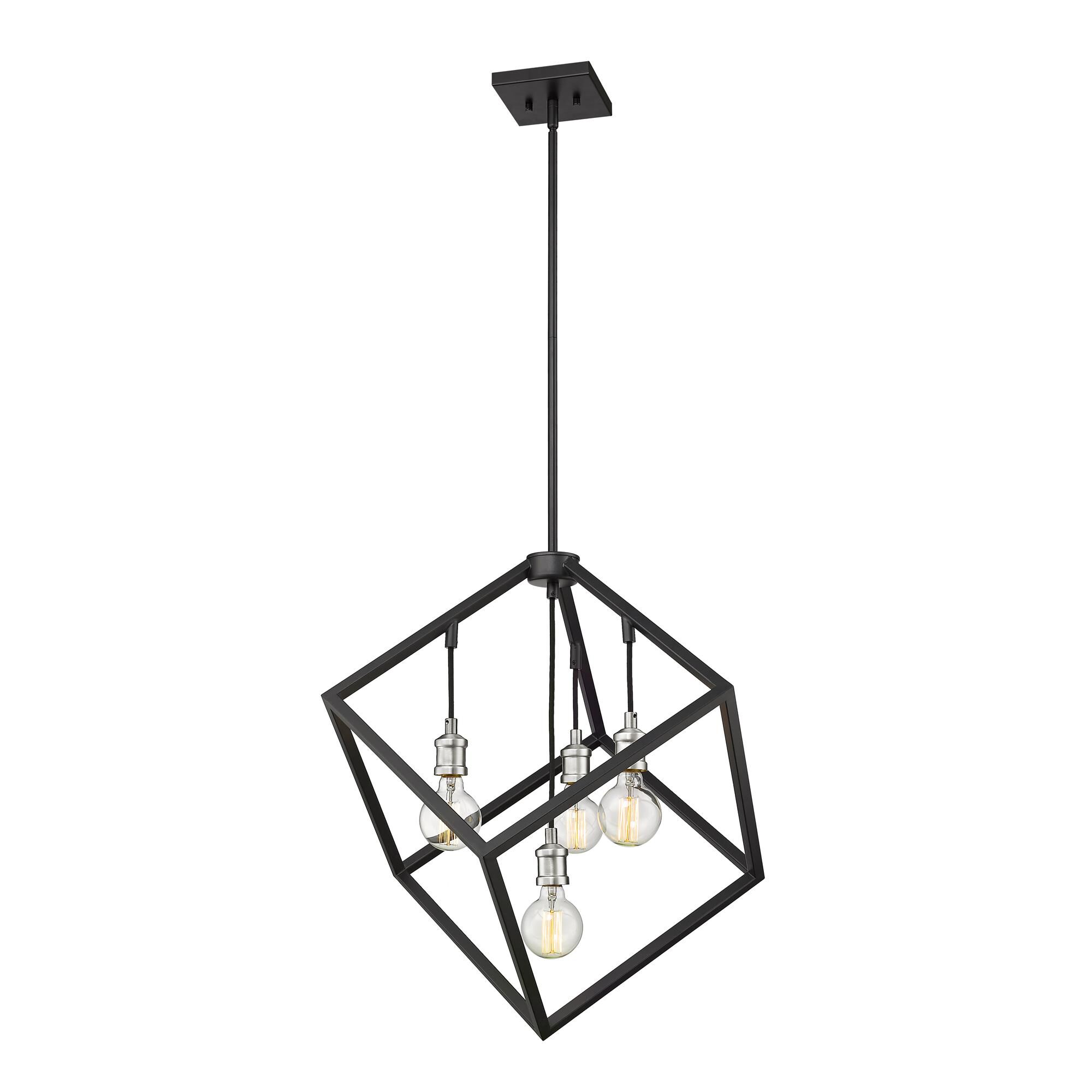 Shown in Matte Black + Brushed Nickel finish and --- glass and --- shade