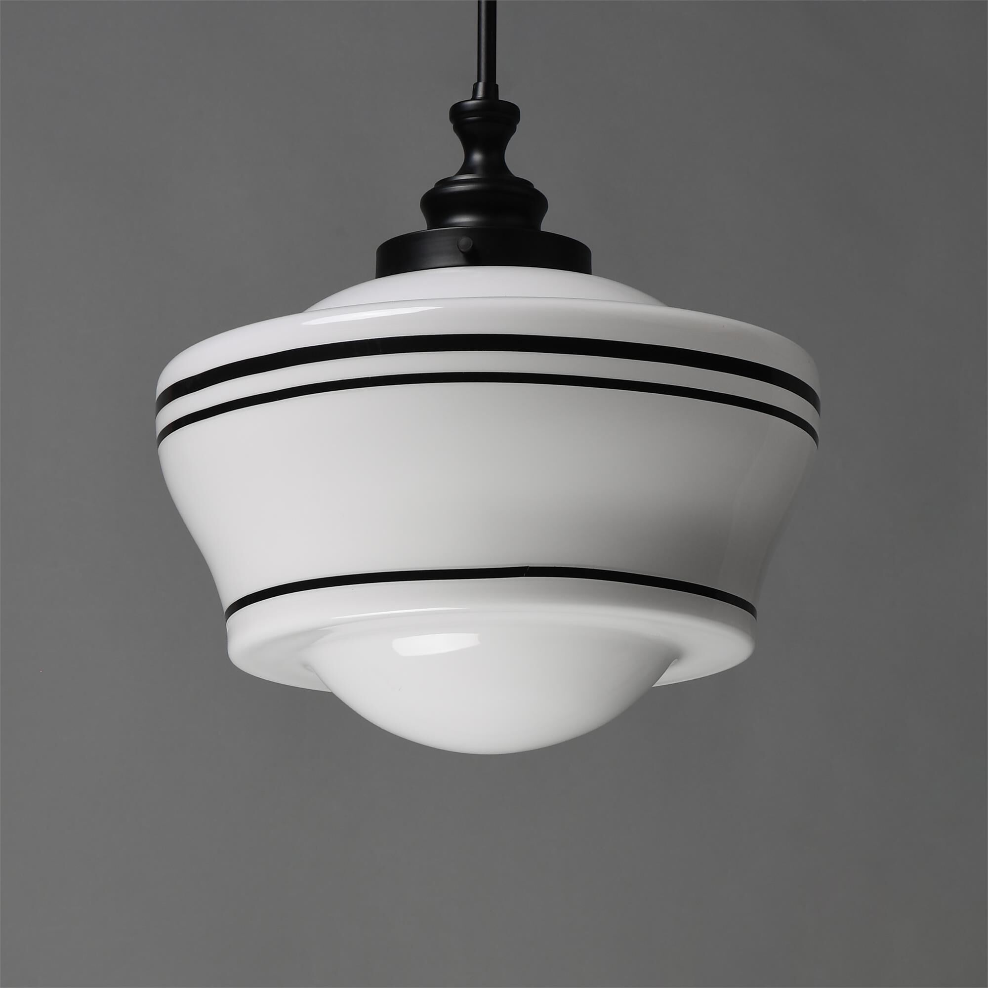 Shown in Black finish and White glass