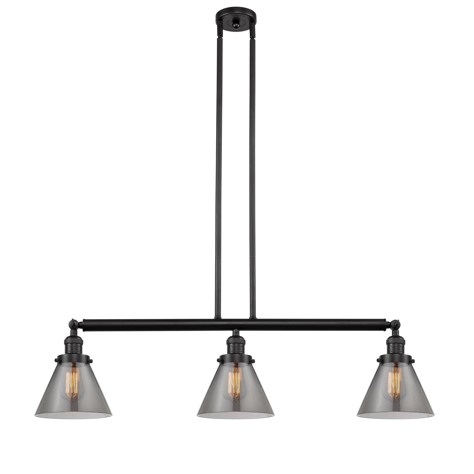 Bruno Marashlian Large Cone 36 Inch 3 Light Linear Suspension Light by Innovations Lighting