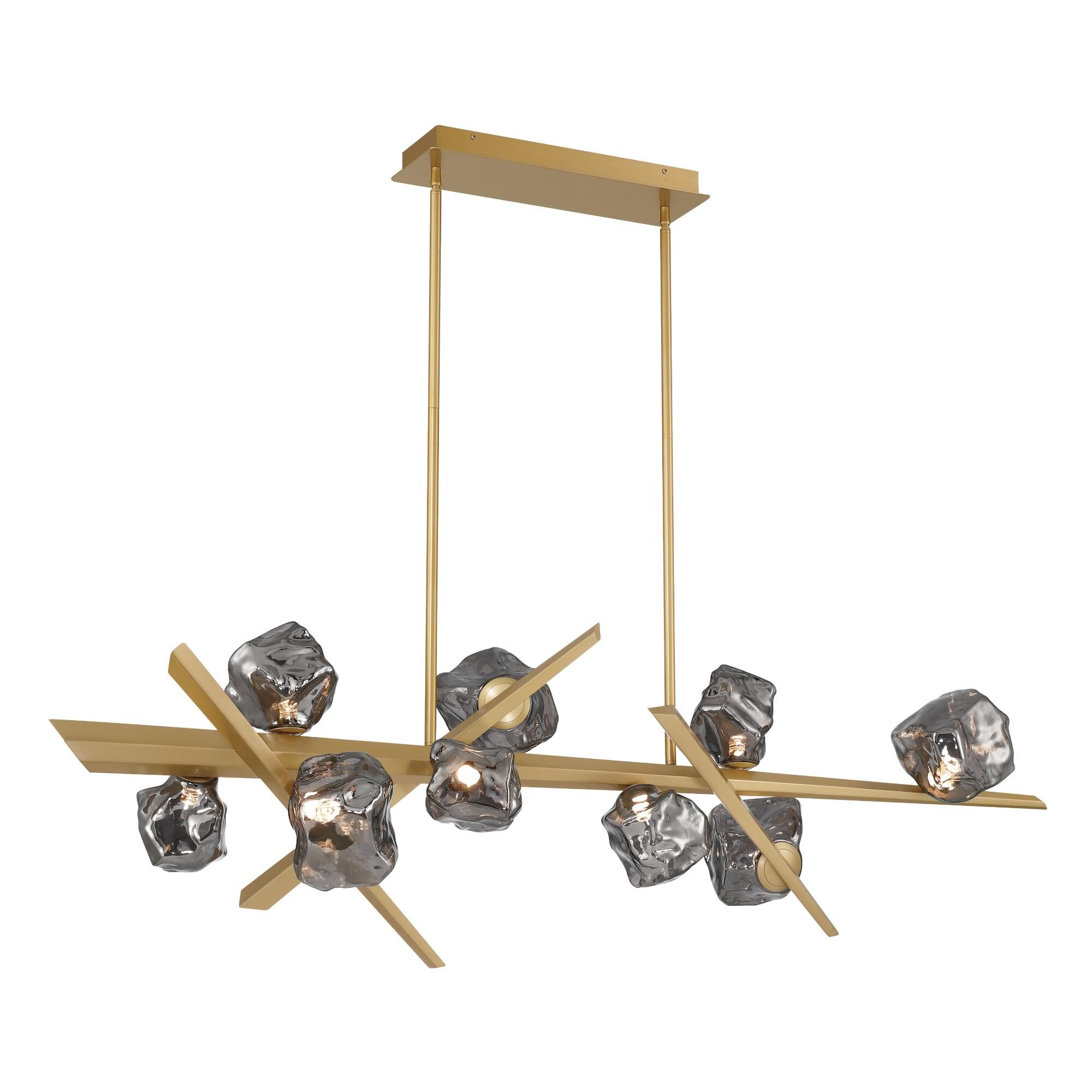 Shown in Gold finish and Charcoal  glass