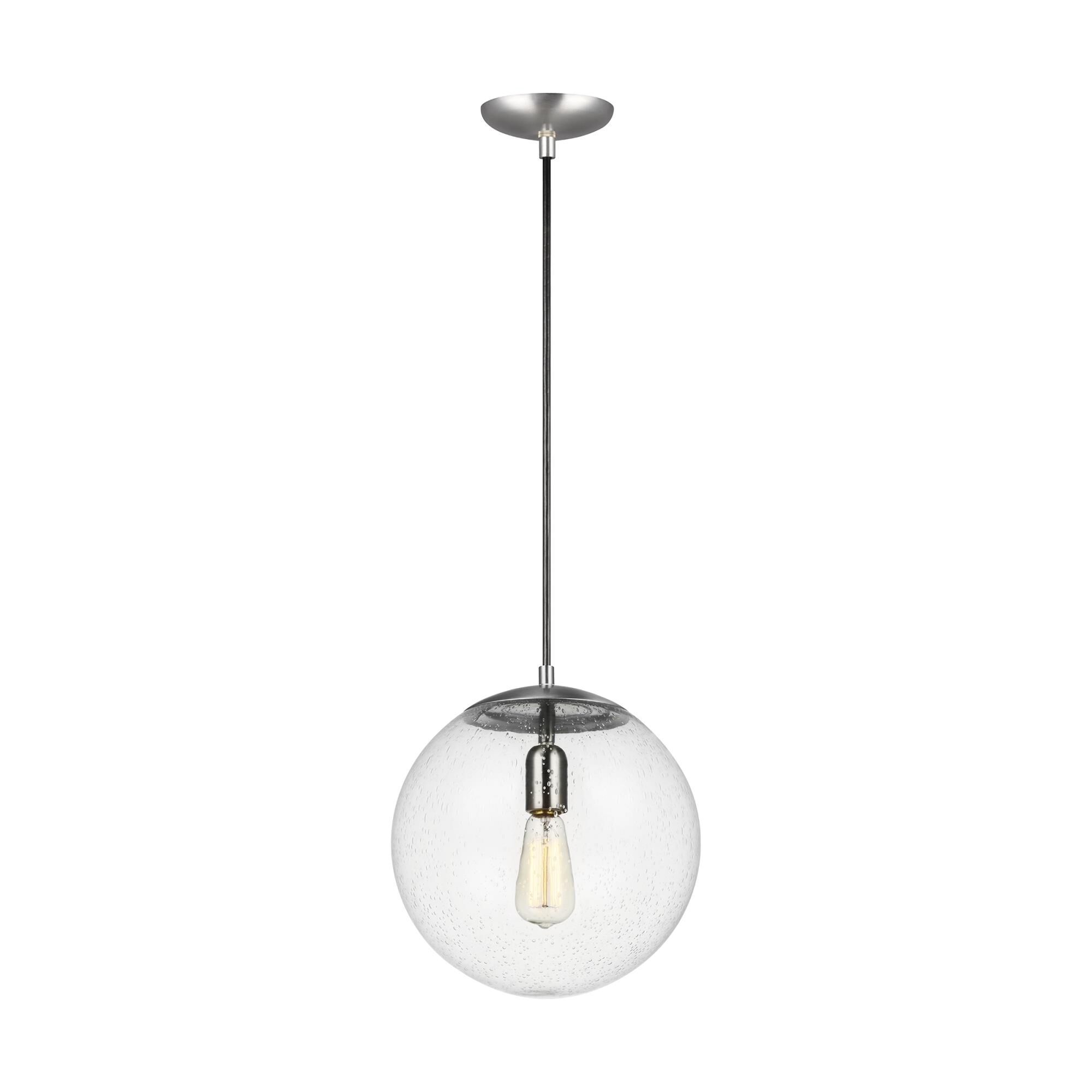 Shown in Satin Aluminum finish and Clear Seeded  Diffuser glass and Clear Seeded Glass Diffuser shade