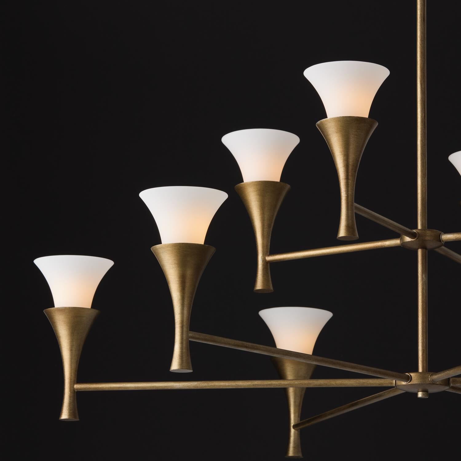 Shown in Mystic Luster finish and Soft White glass