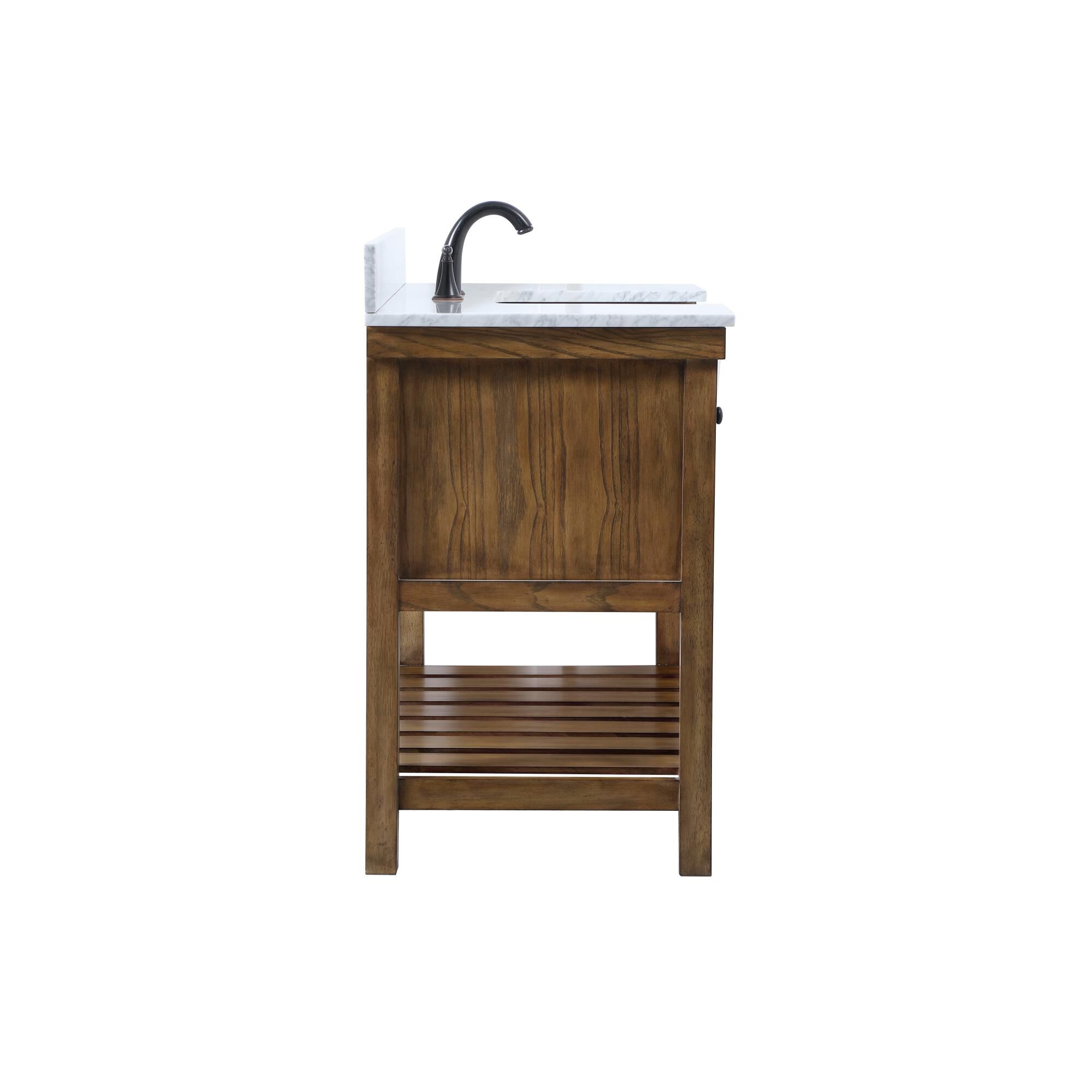 Shown in Driftwood finish and With Backsplash accent