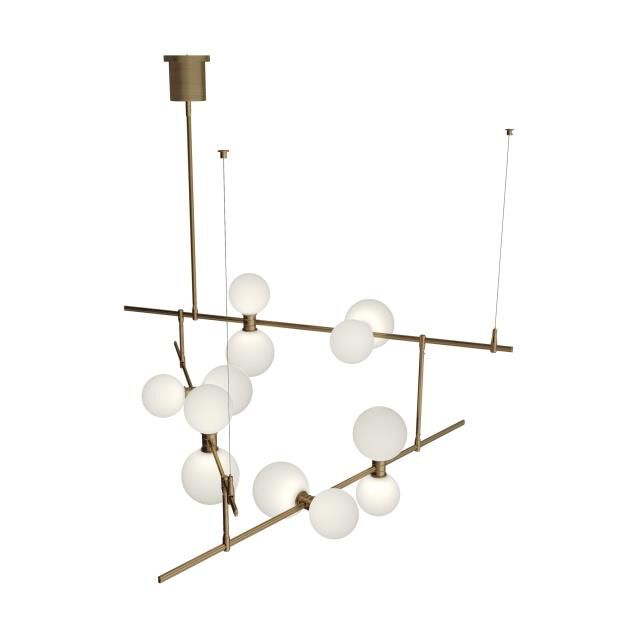 Shown in Aged Brass finish and Glass Orbs glass and Frosted Globes Or Cylinders shade