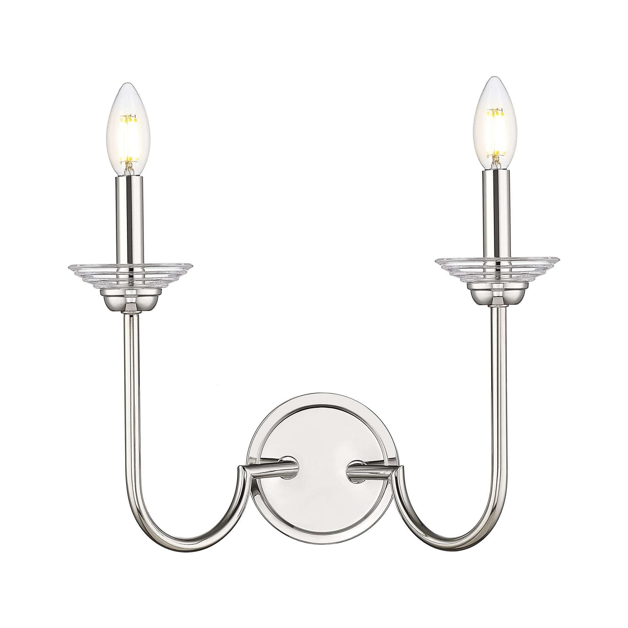 Shown in Polished Nickel finish and Clear Ribbed glass and Clear Ribbed shade