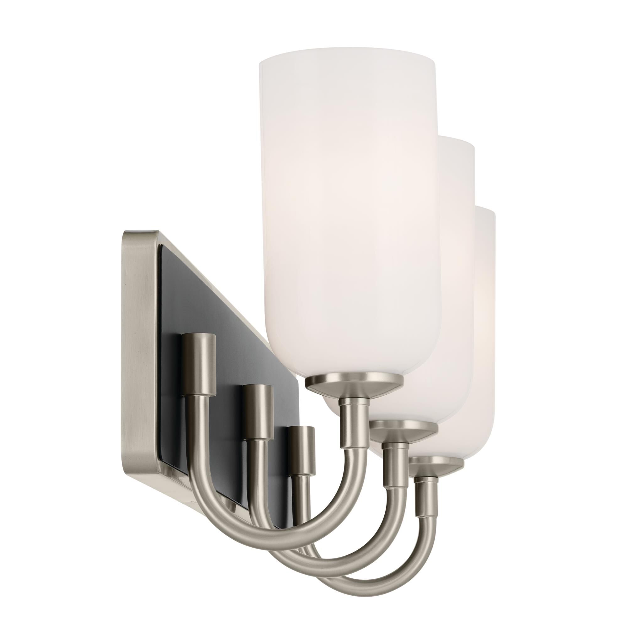 Shown in Brushed Nickel finish and Opal glass