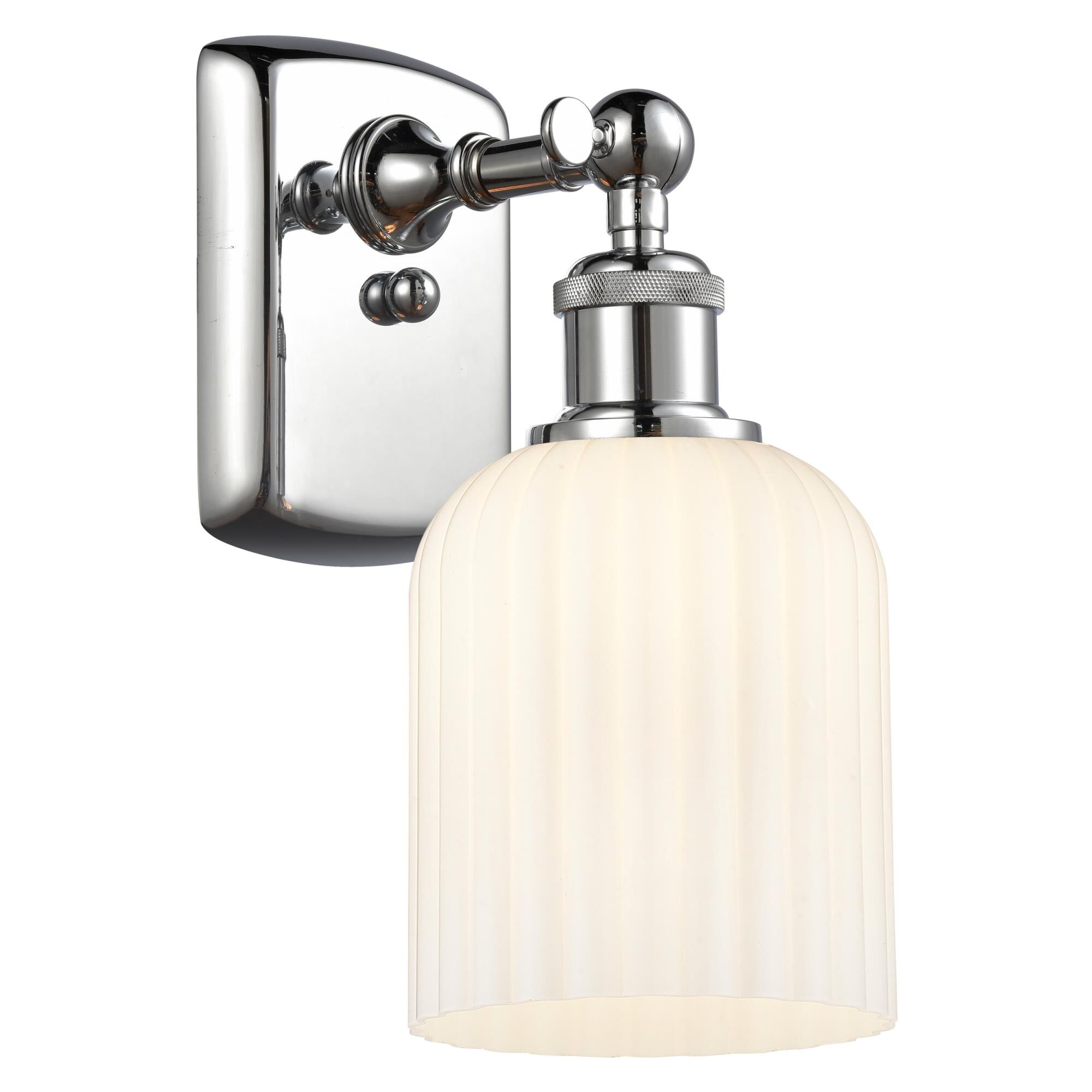 Shown in Polished Chrome finish and Gloss White shade