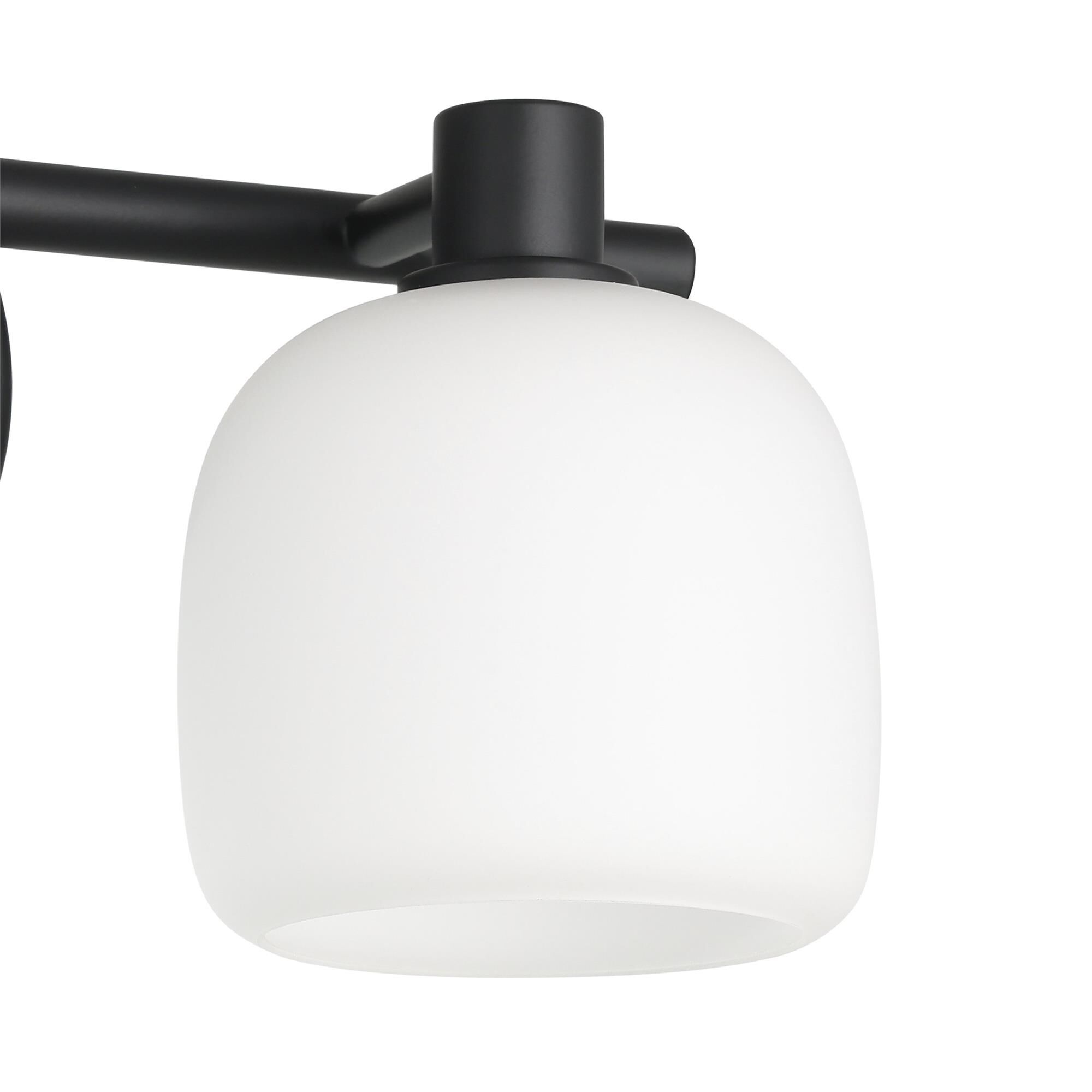 Shown in Matte Black finish and Etched Opal glass