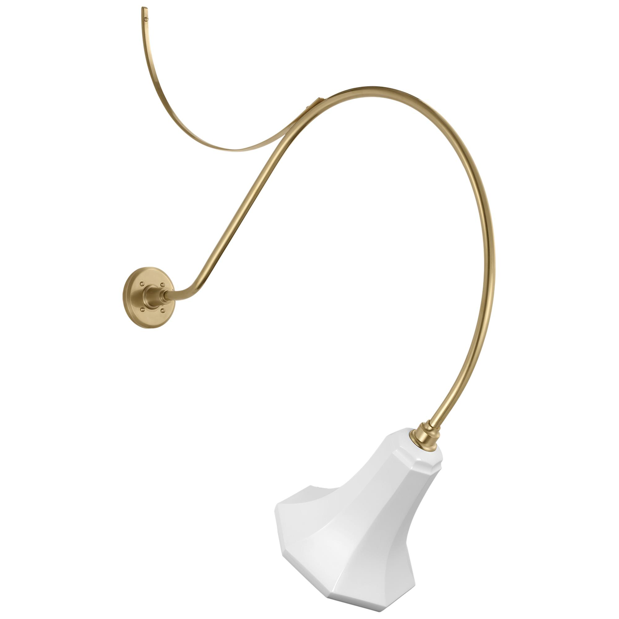 Shown in Hand-Rubbed Antique Brass finish and White Savannah shade