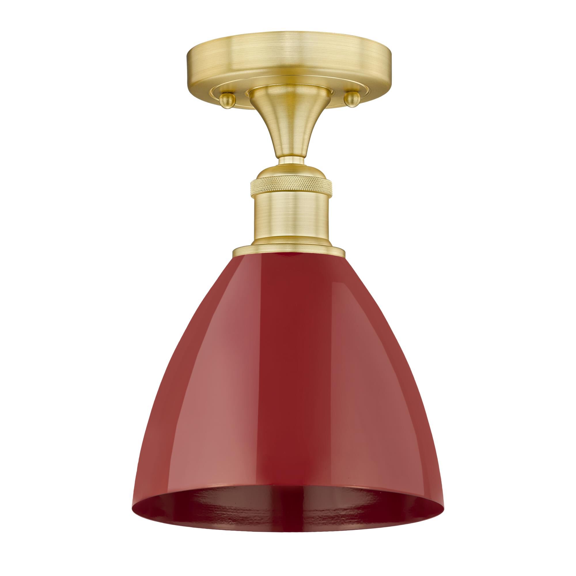 Shown in Satin Gold finish and Red shade