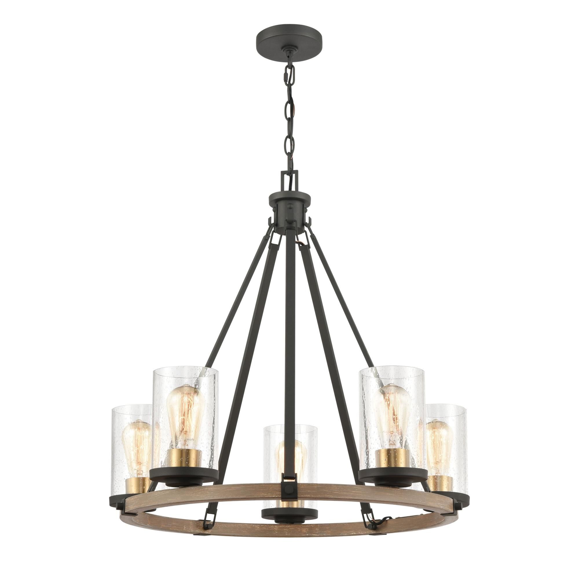 Shown in Charcoal, Beechwood, Burnished Brass finish and Seedy glass