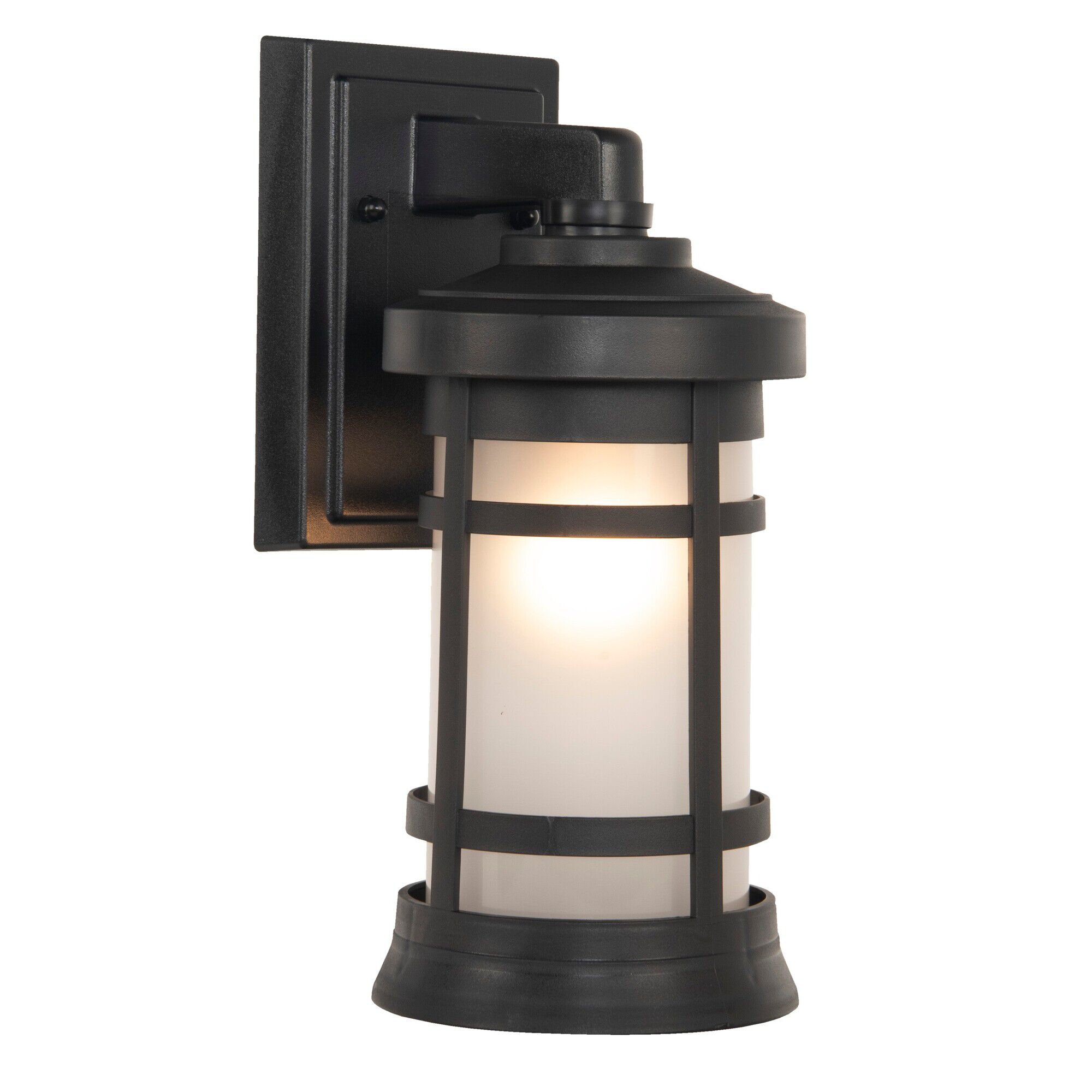 Shown in Textured Matte Black finish and Frosted Polycarbonate shade