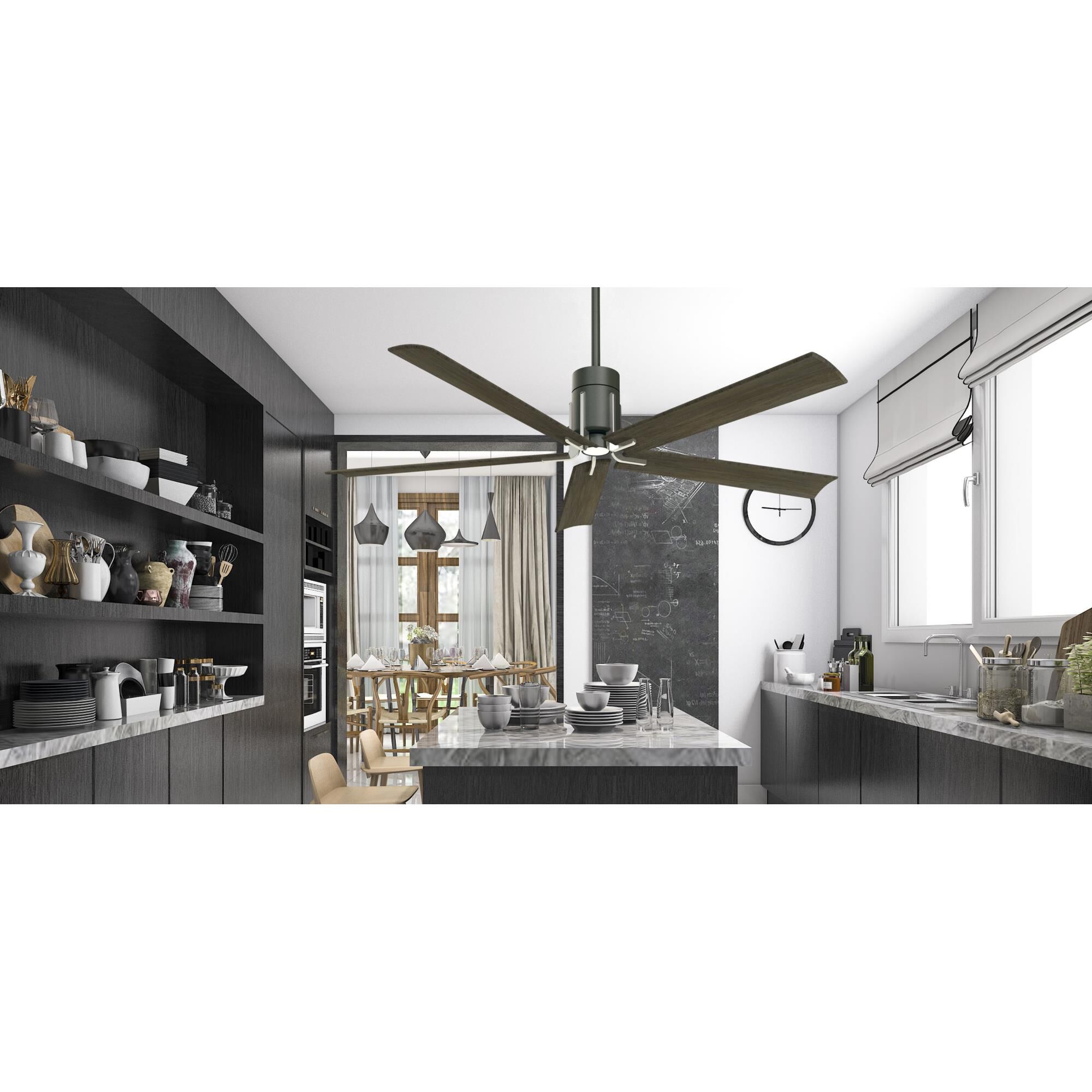 Clean 60 Inch Ceiling Fan with Light Kit by Minka Aire