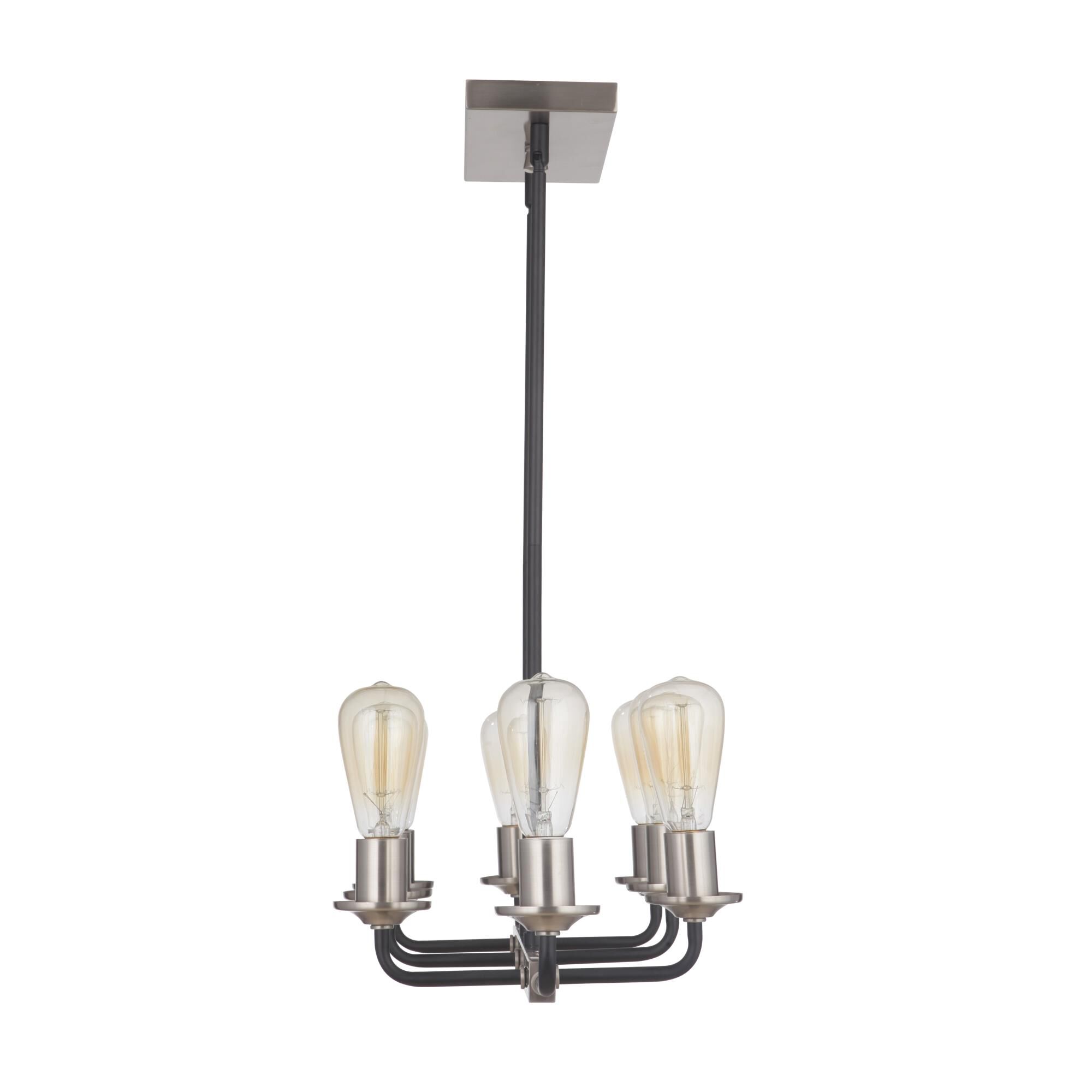 Shown in Flat Black and Brushed Polished Nickel finish