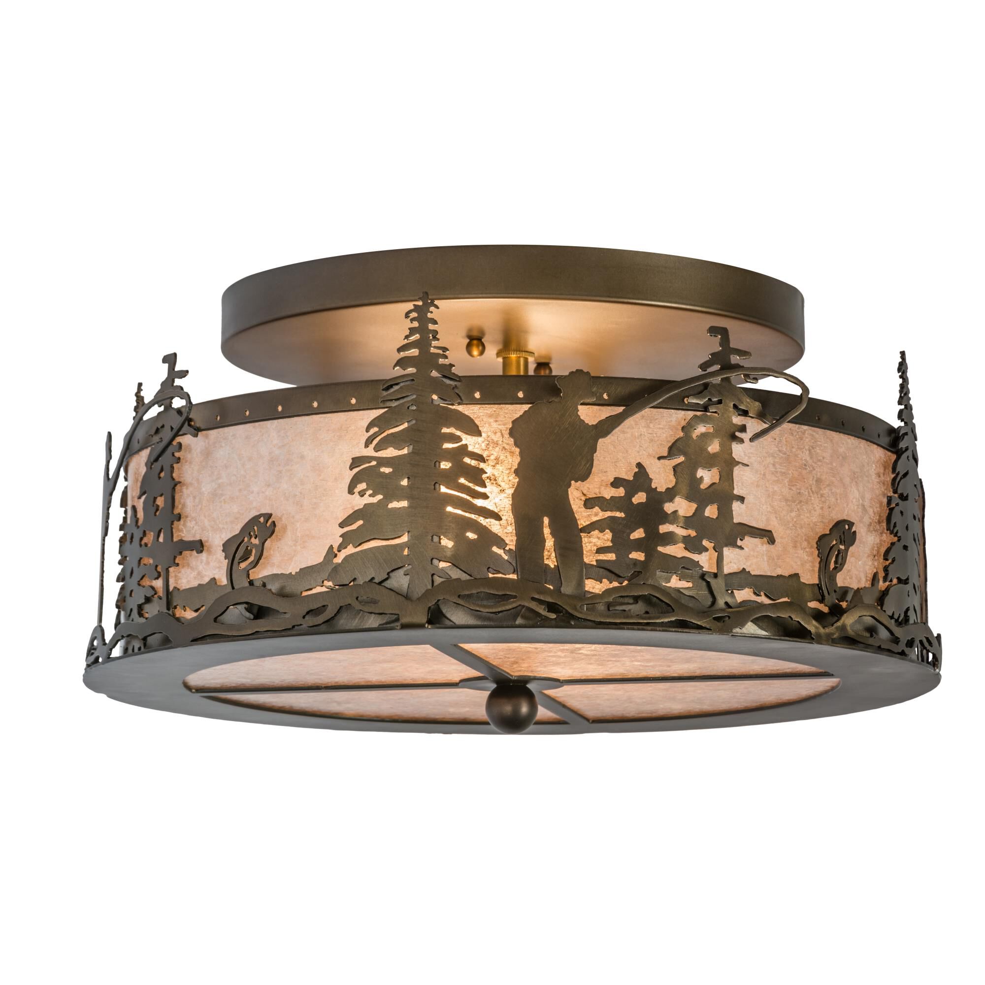 Fly Fishing Creek 16 Inch 2 Light Flush Mount by Meyda Lighting
