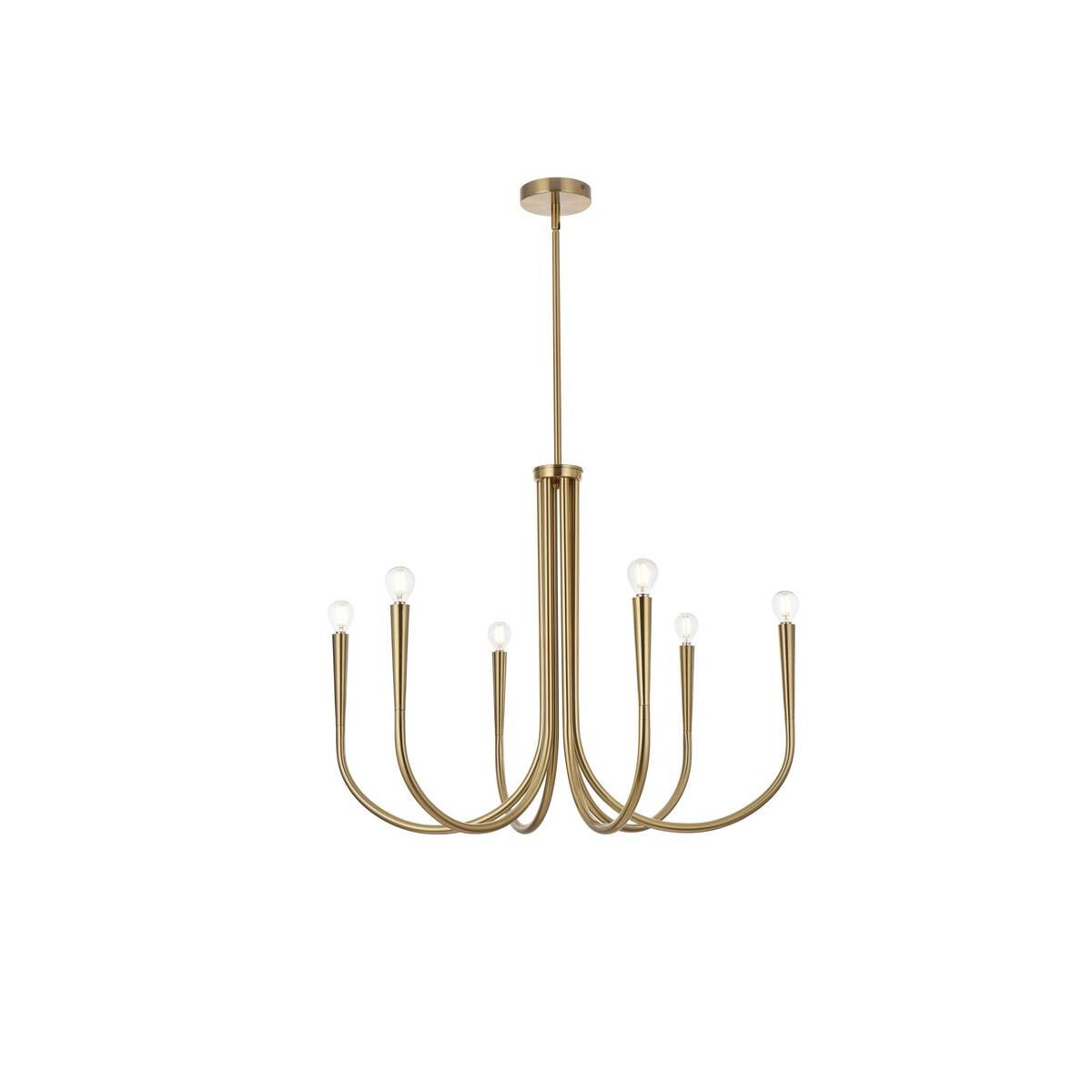 Layne 30 Inch 6 Light Chandelier by Elegant Lighting