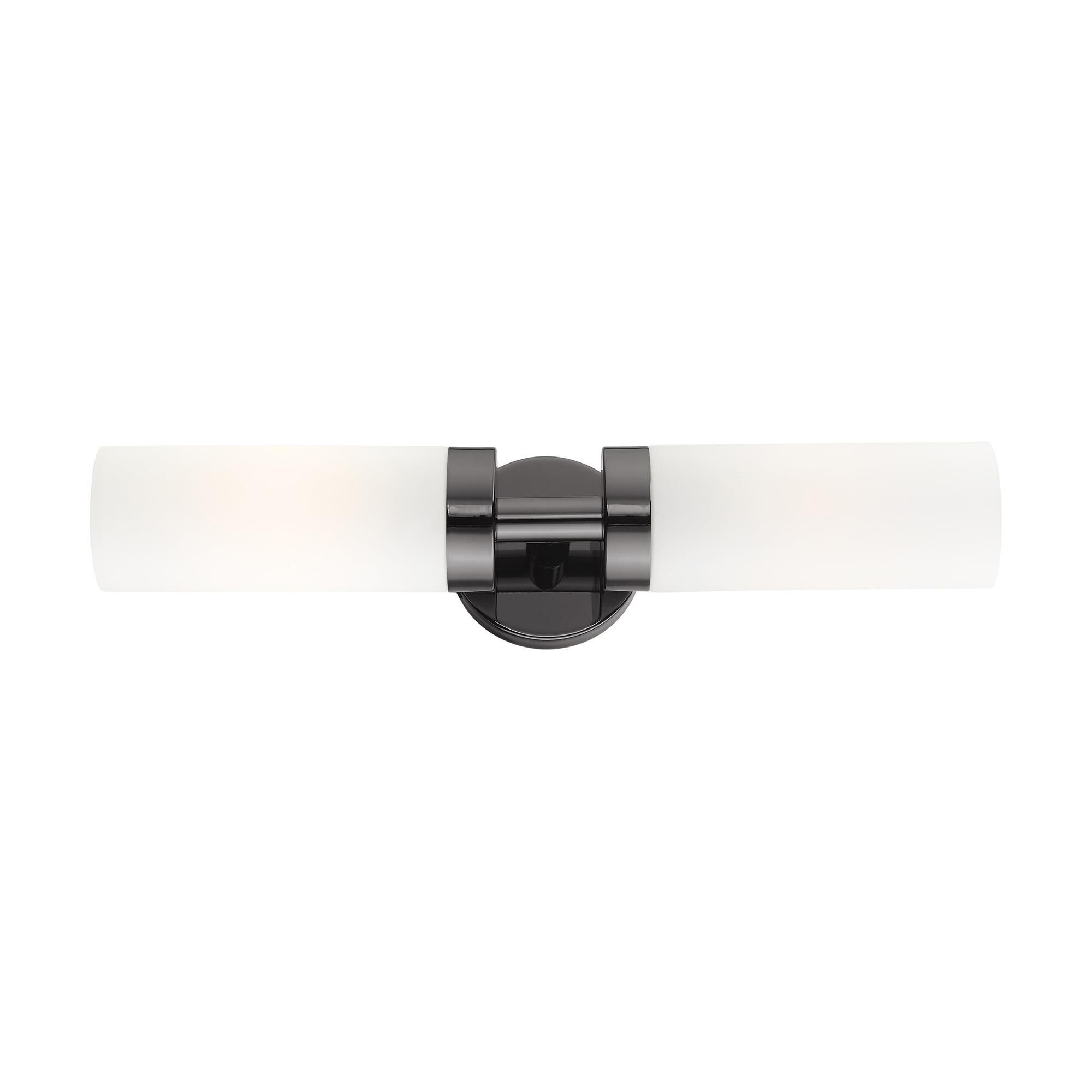 Shown in Black Chrome finish and Hand Blown Satin Opal White glass