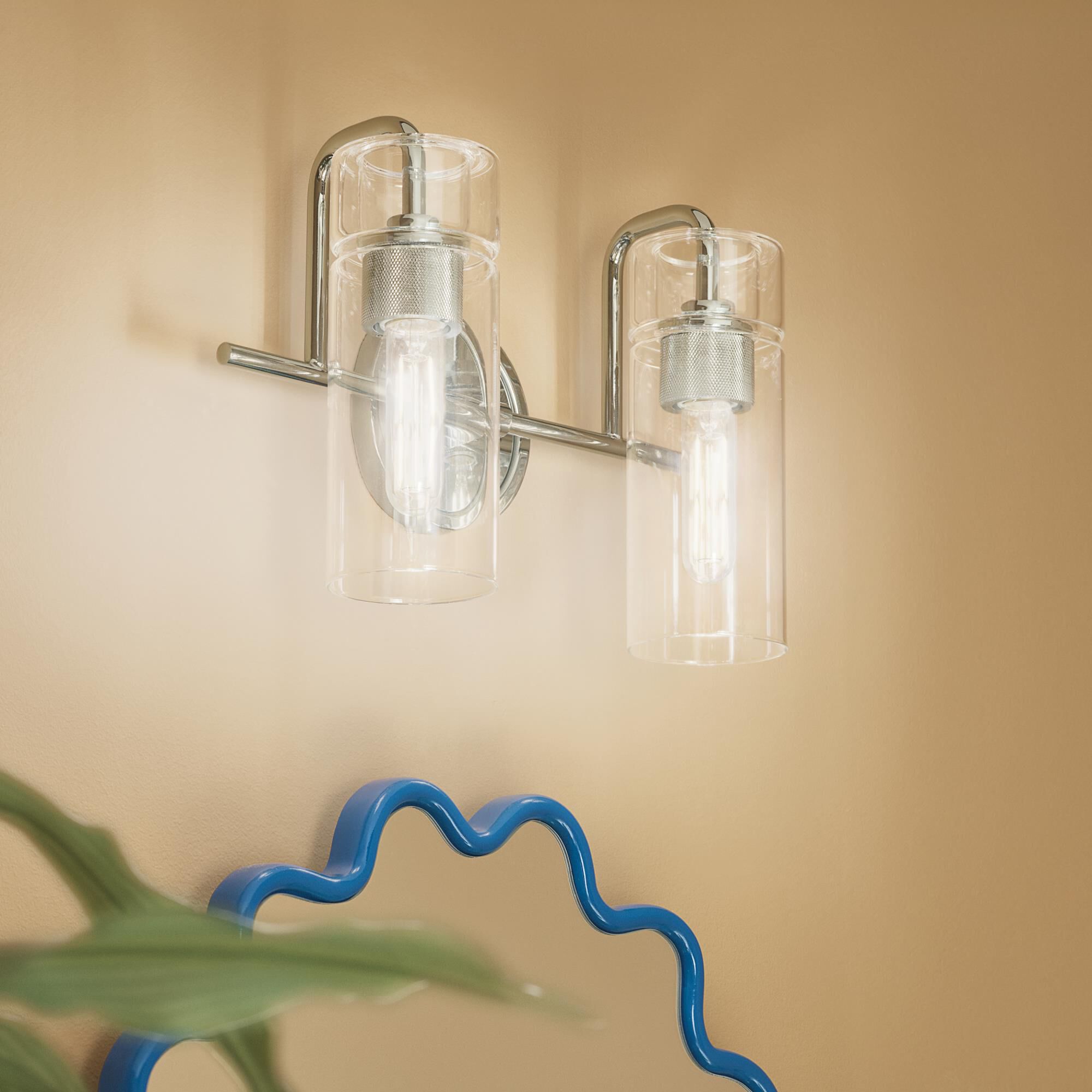 Shown in Polished Nickel finish and Clear glass