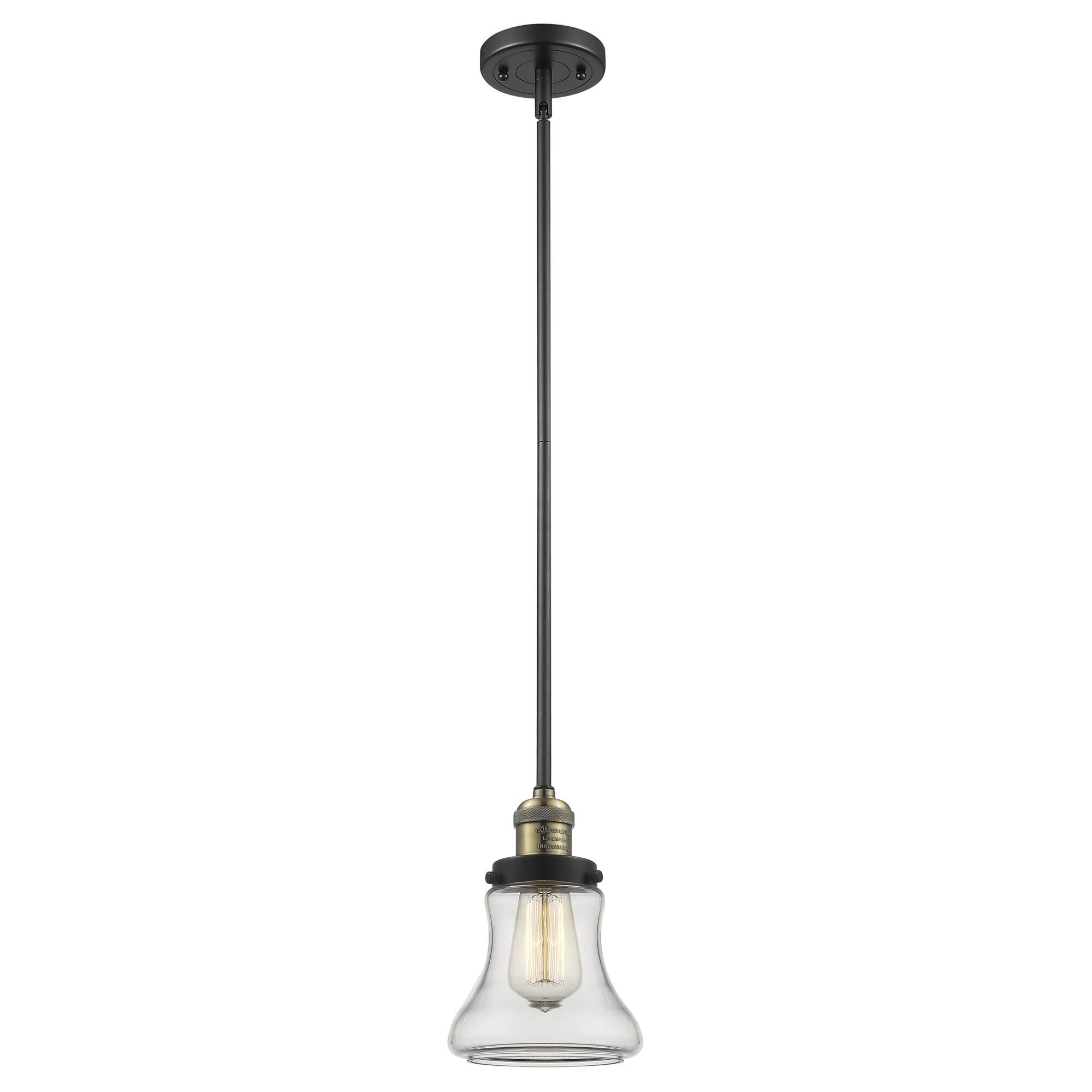 Shown in Black Antique Brass finish and Clear glass