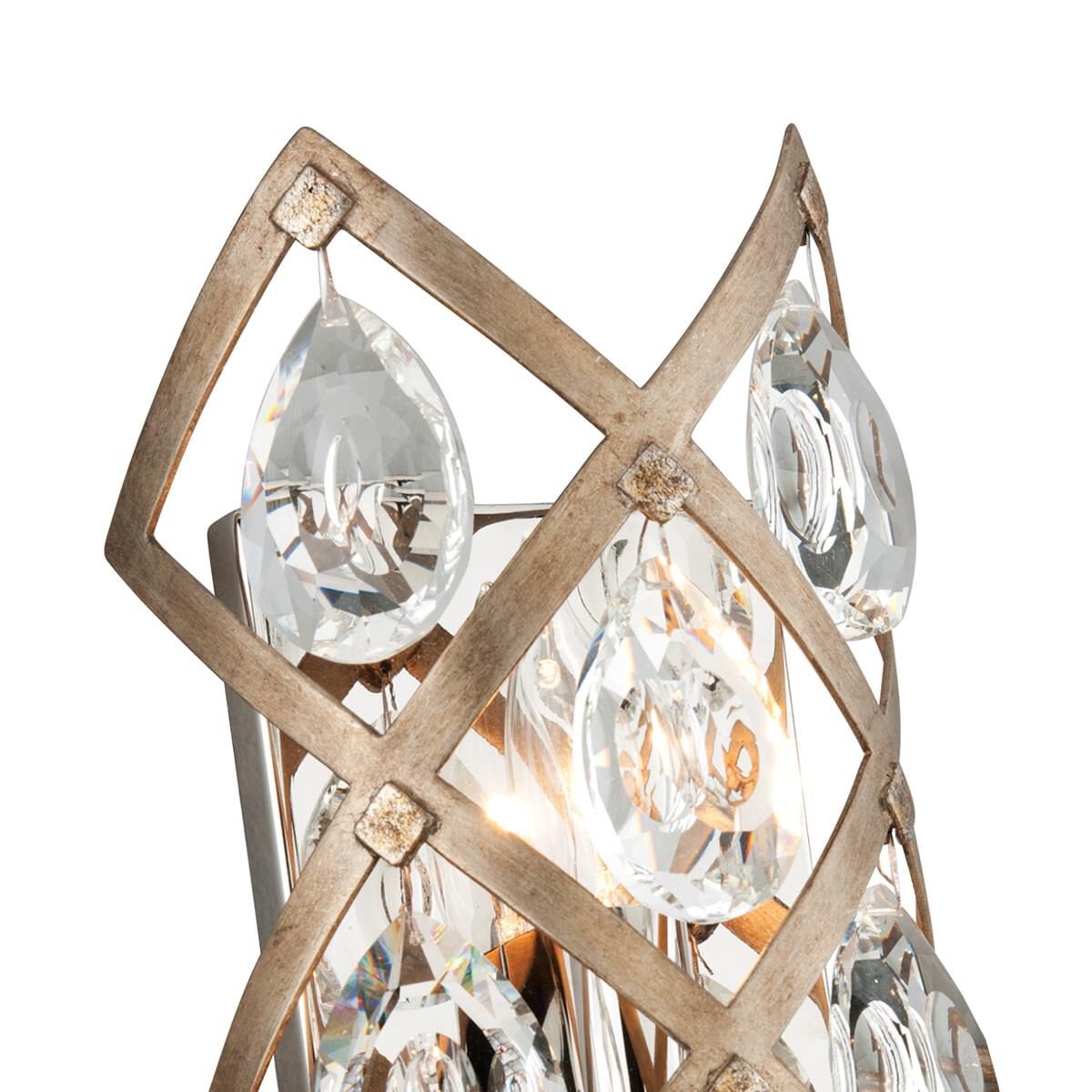 Shown in Vienna Bronze finish and Clear glass and Crystal shade