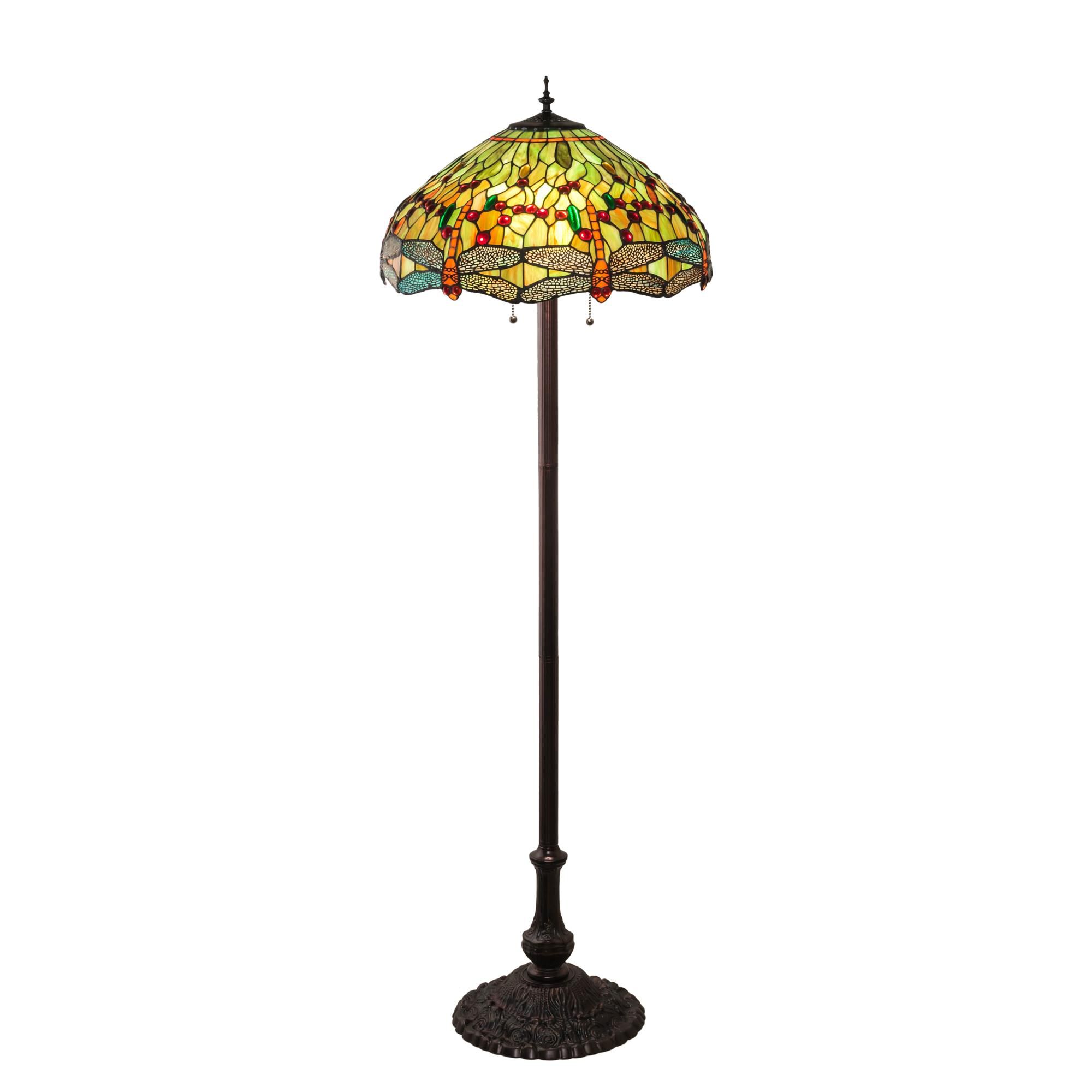 Tiffany Hanginghead Dragonfly 62 Inch Floor Lamp by Meyda Lighting