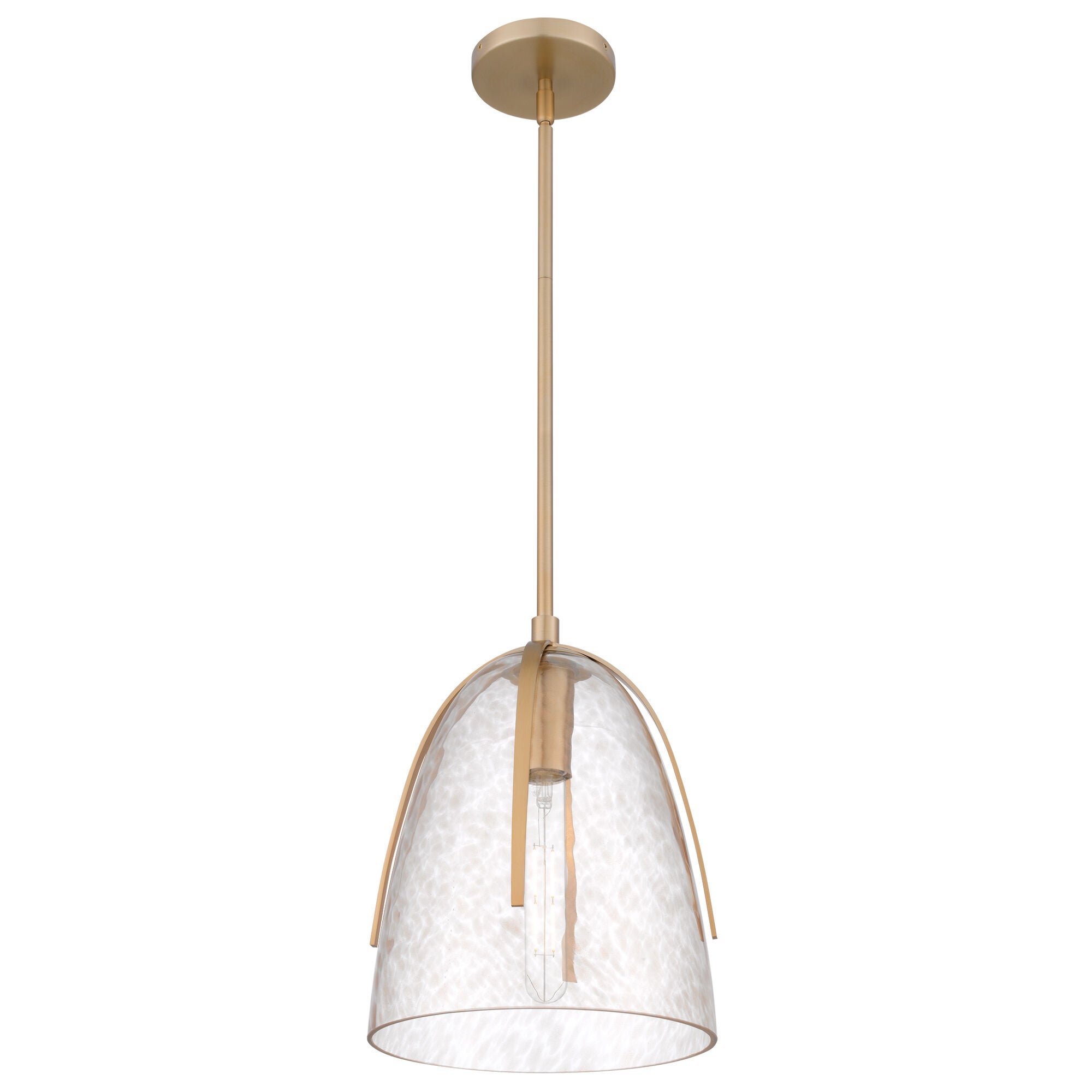 Shown in Bronze Gold finish and Clear Gold Glitter Glass shade