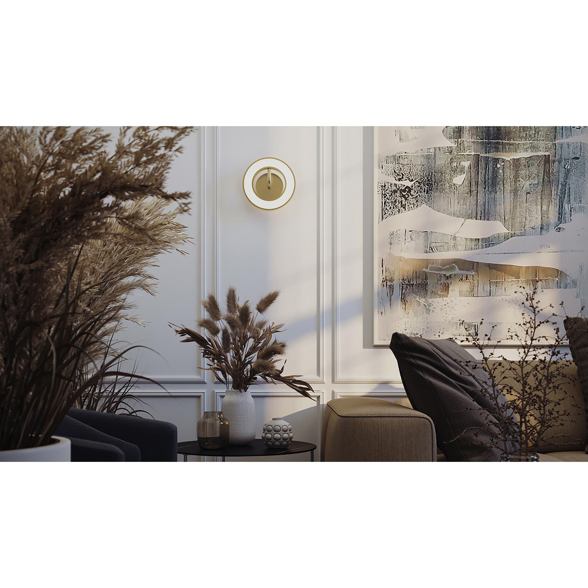 Shown in Light Antique Brass finish and White glass