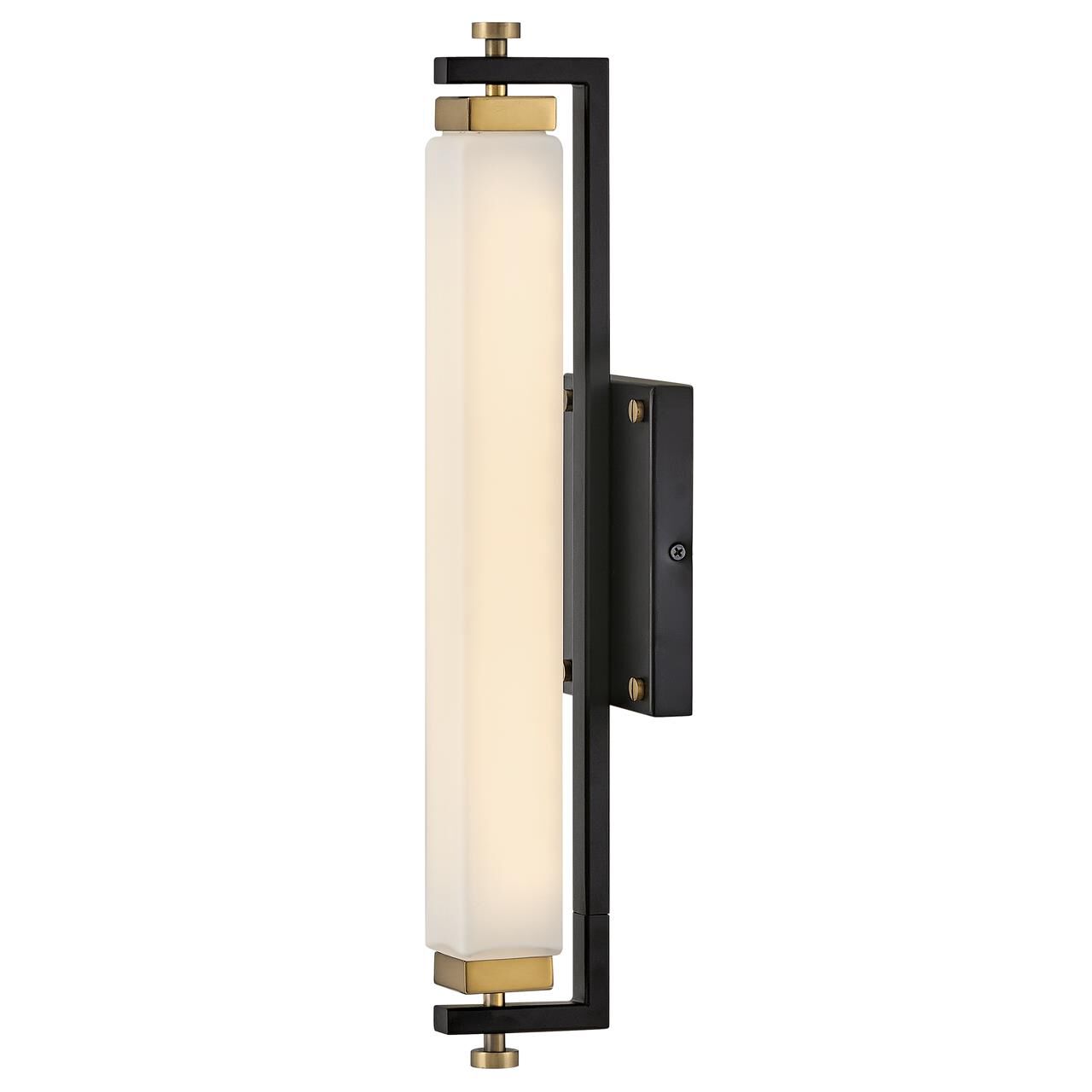 Shown in Black with Heritage Brass Accentss finish and Etched Opal glass