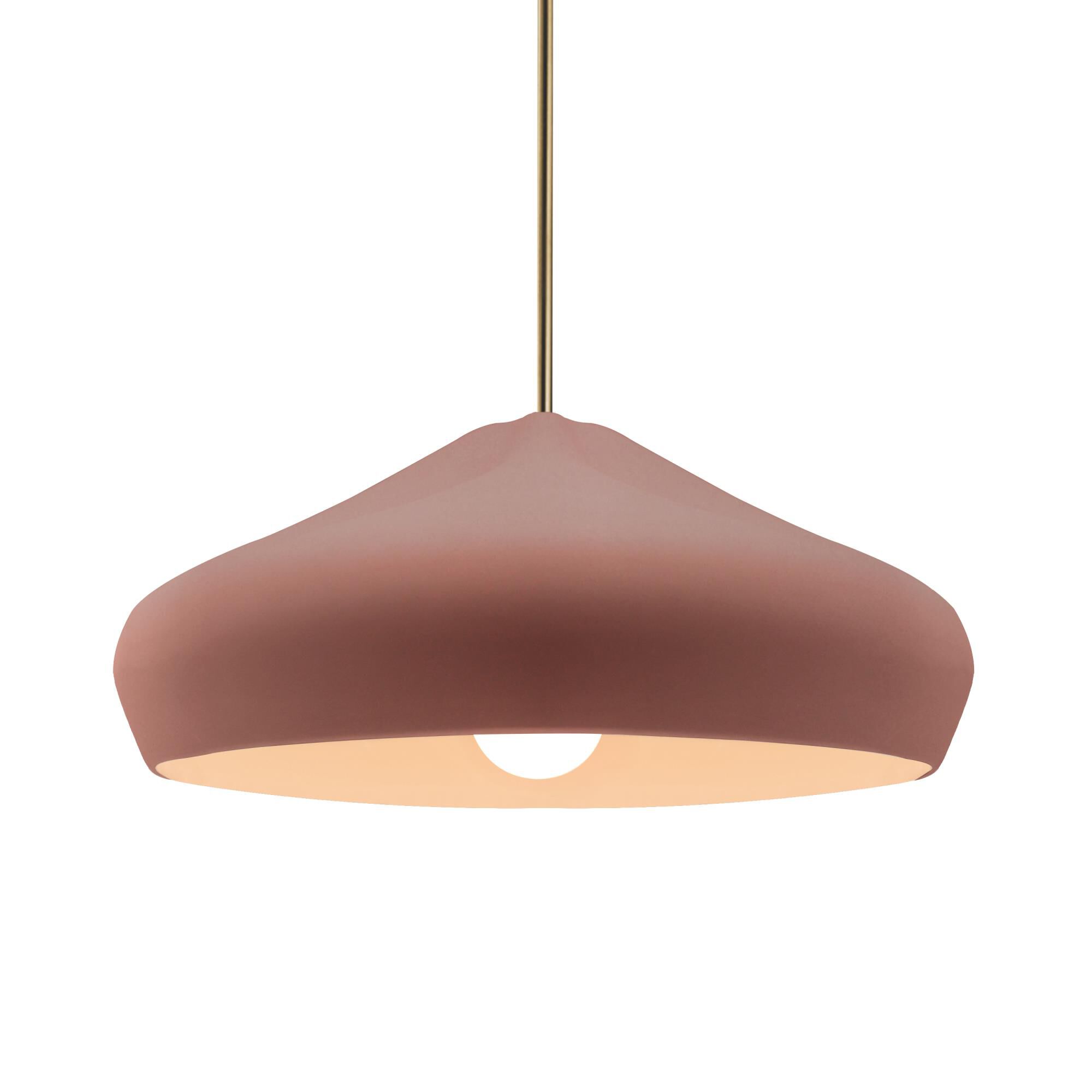 Shown in Antique Brass finish and Canyon Clay shade