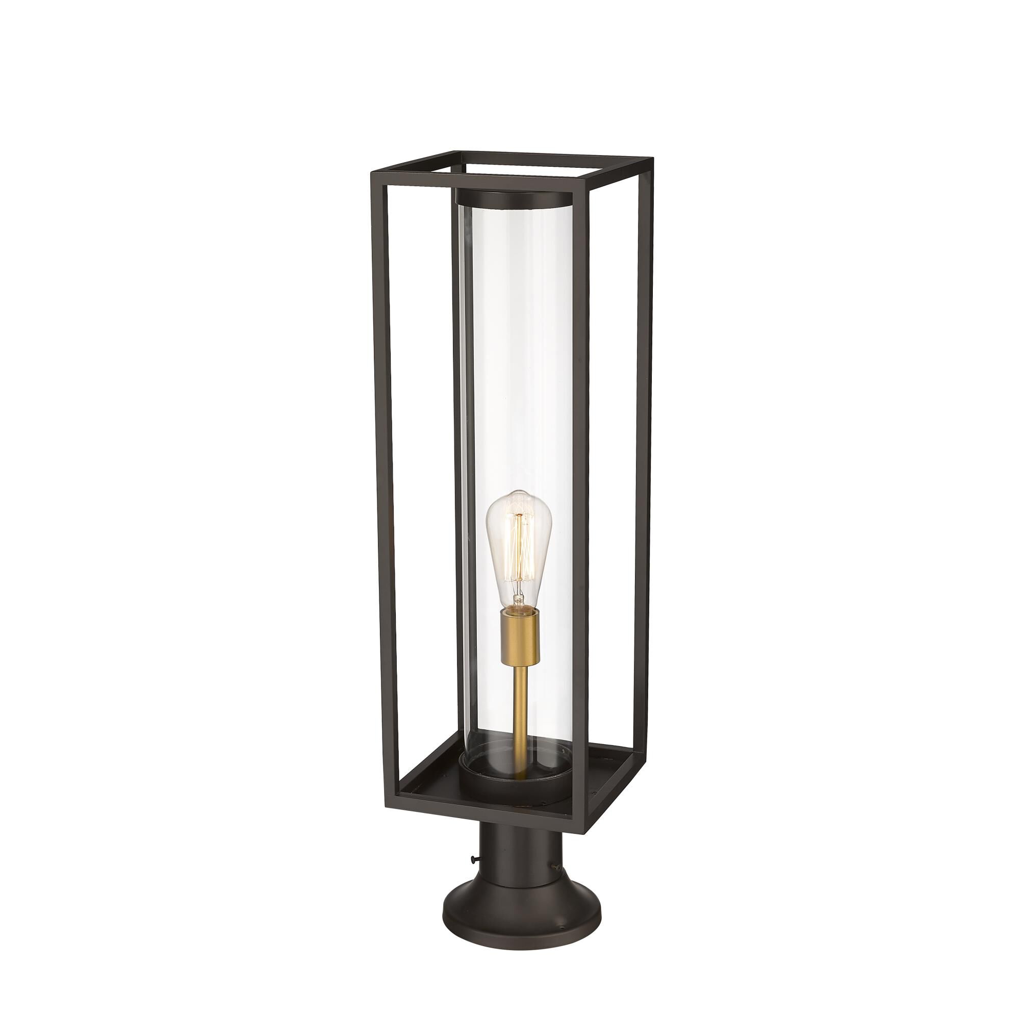 Shown in Deep Bronze + Outdoor Brass finish and Glass shade