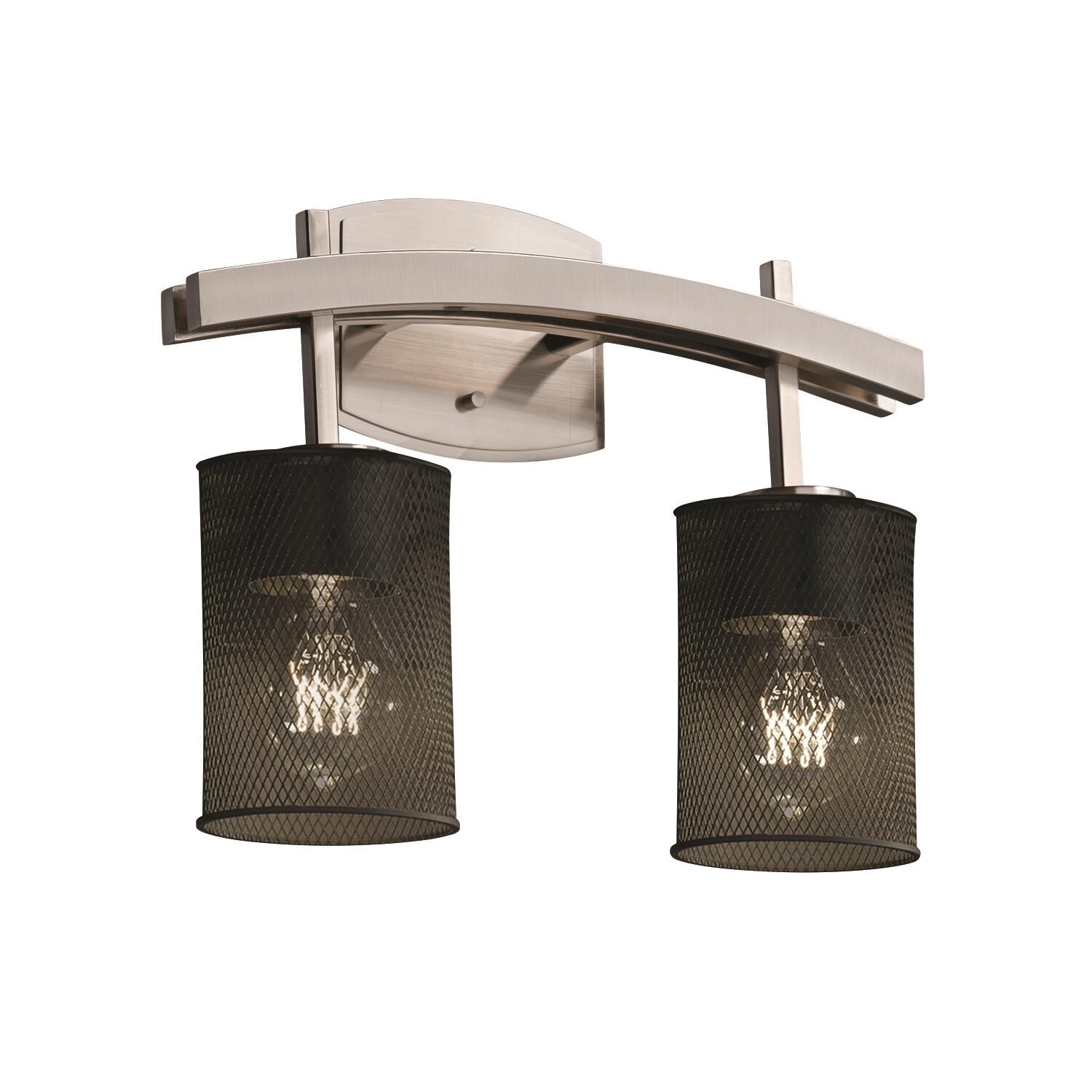 Wire Mesh 16 Inch 2 Light Bath Vanity Light by Justice Design Group