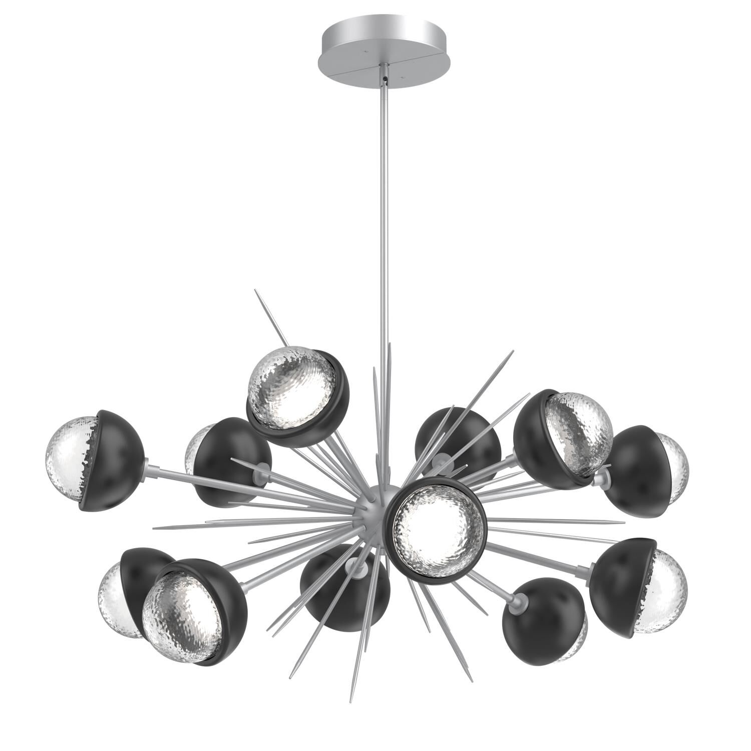 Shown in Classic Silver finish and Clear glass and Matte Black accent