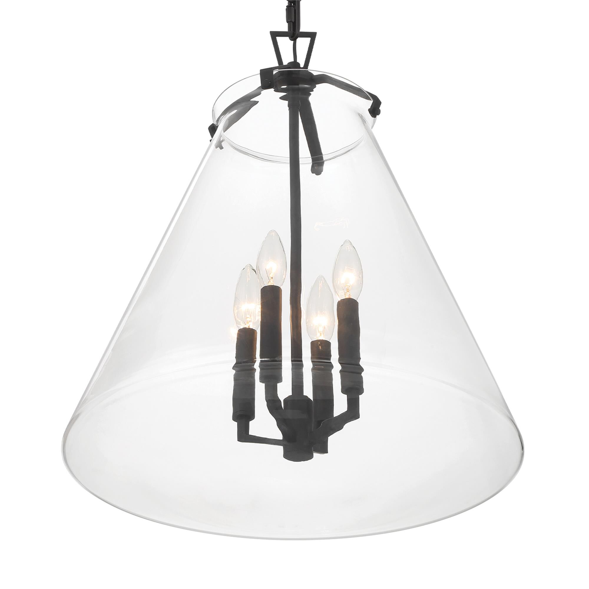 Shown in Matte Black finish and Clear glass