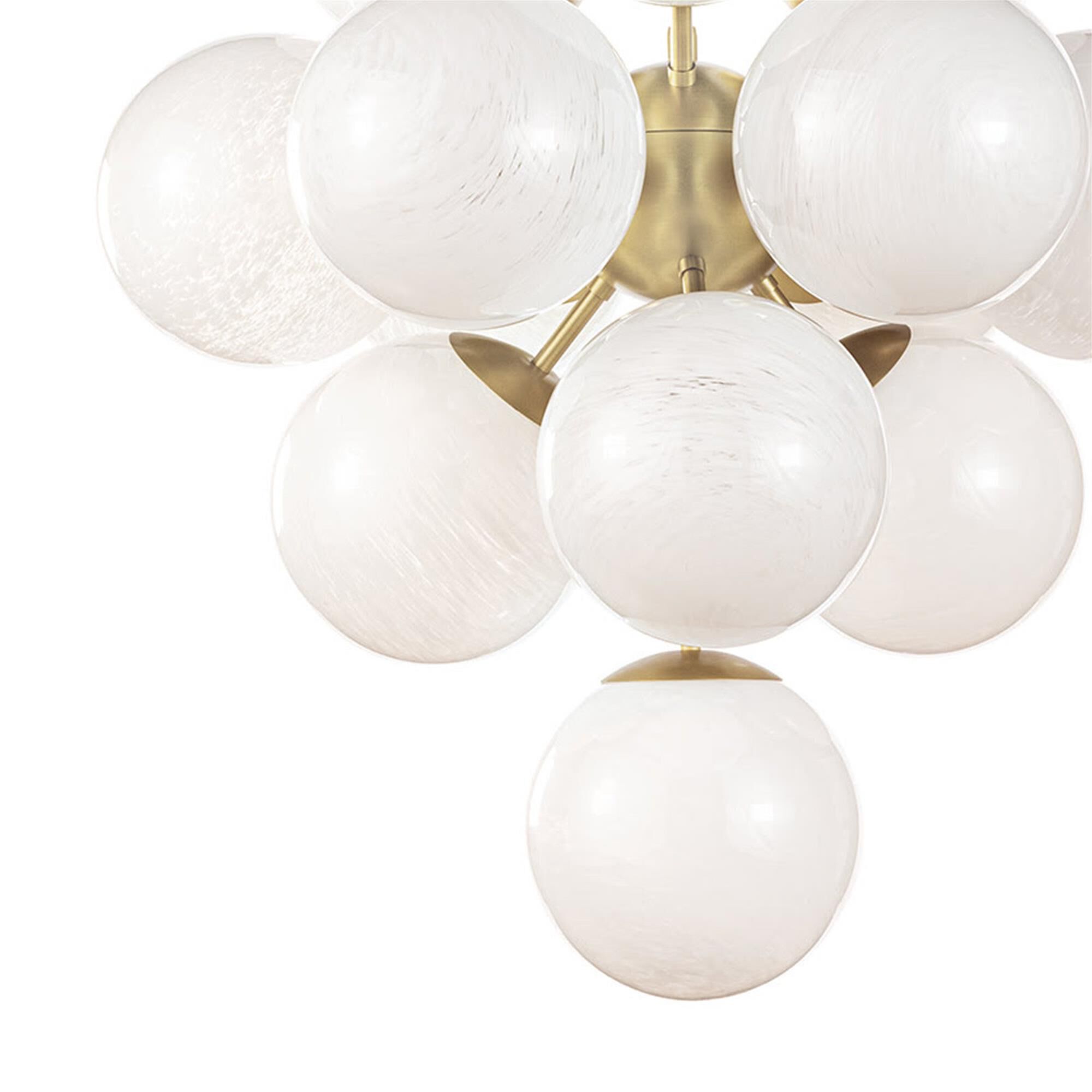 Shown in Natural Brass finish and Swirl glass