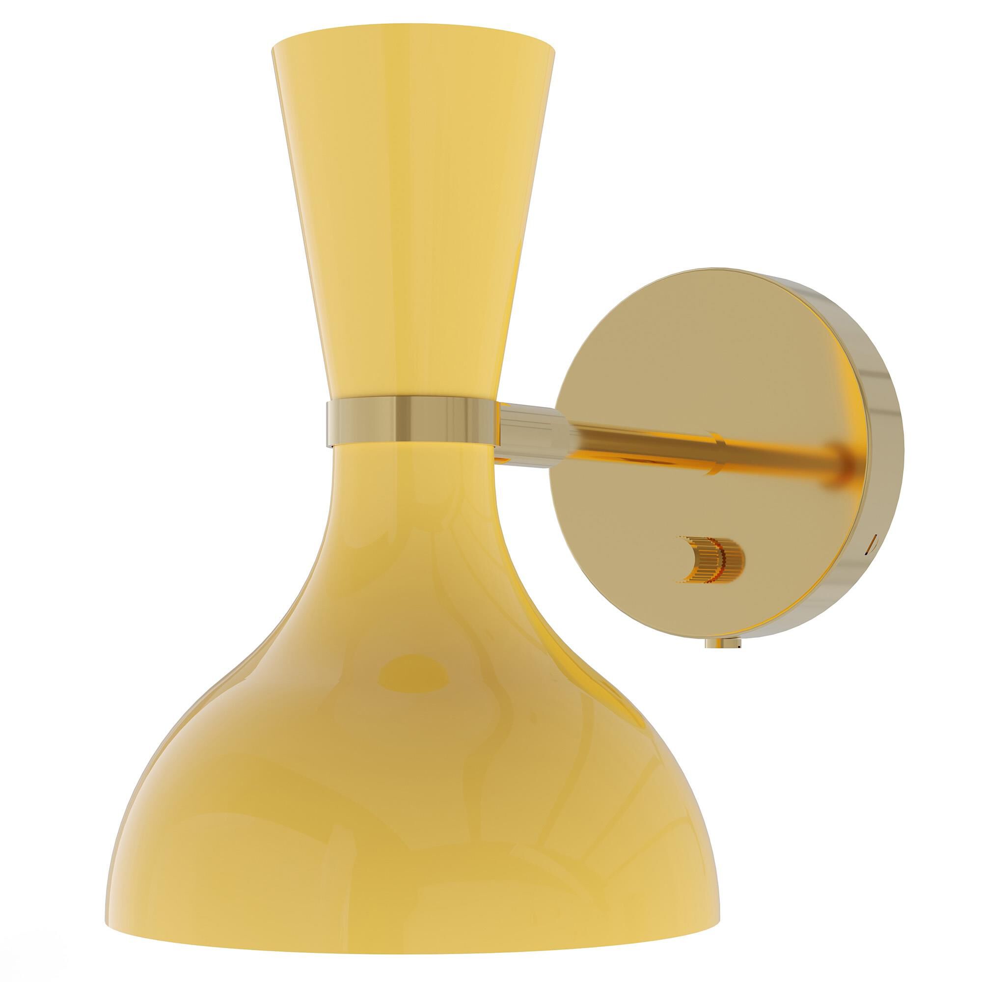 Shown in Modern Brass finish and Sunset shade