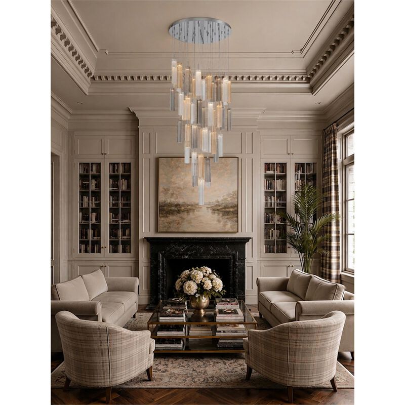 Addis 36 Inch Multi Light Pendant by Crystorama