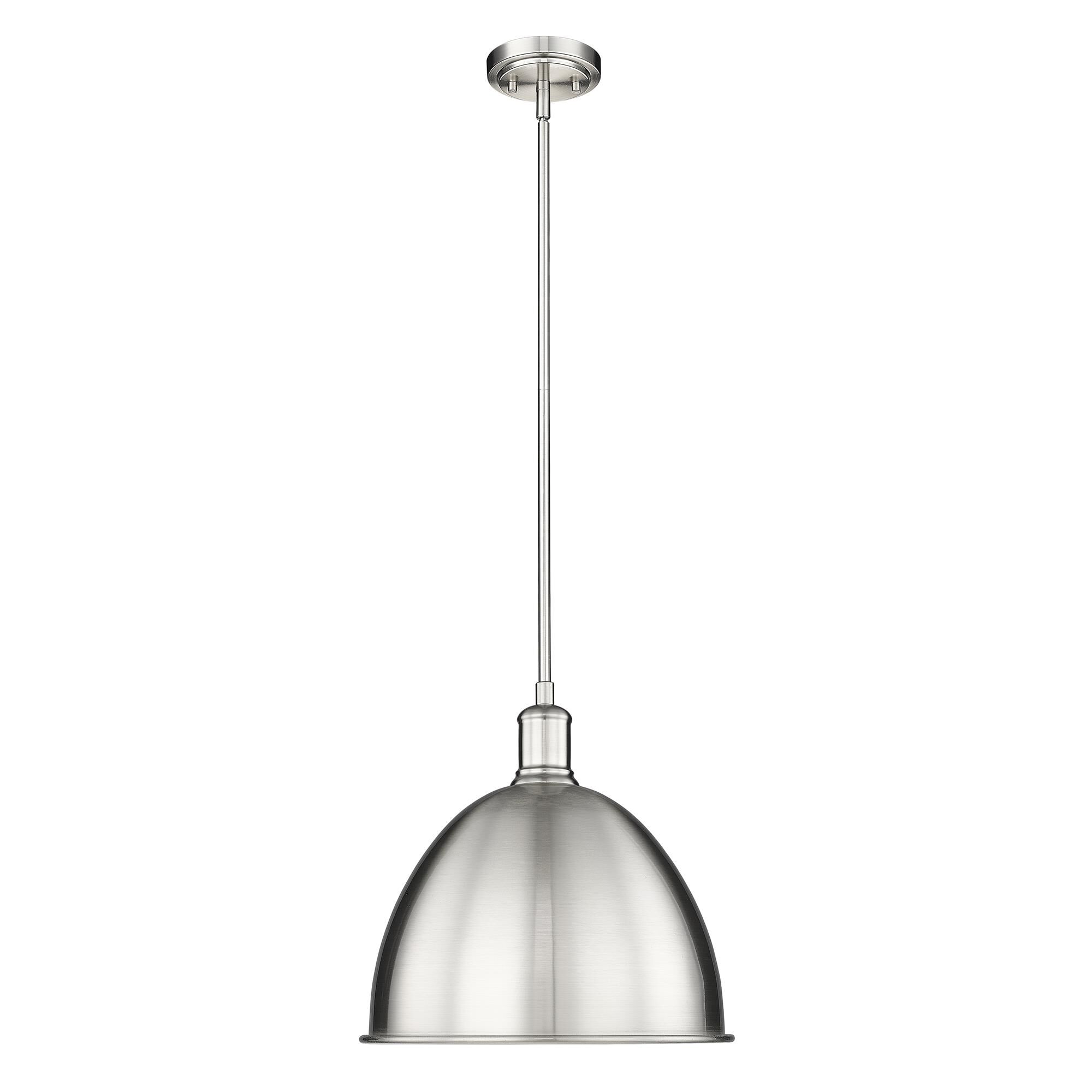 Shown in Brushed Nickel finish and Brushed Nickel shade