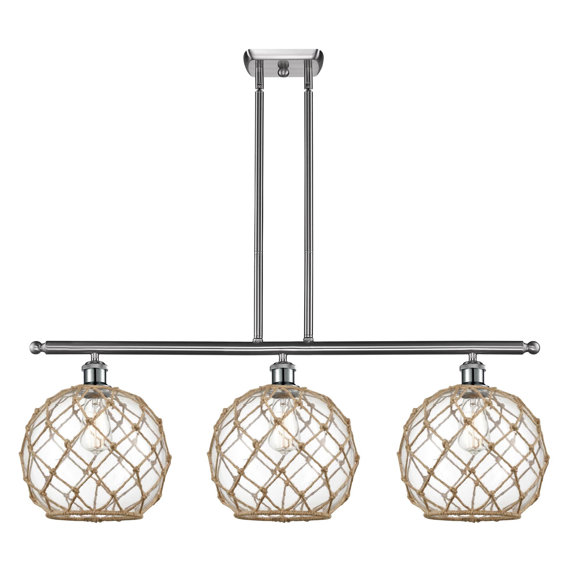 Bruno Marashlian Large Farmhouse Rope 37 Inch Linear Suspension Light by Innovations Lighting