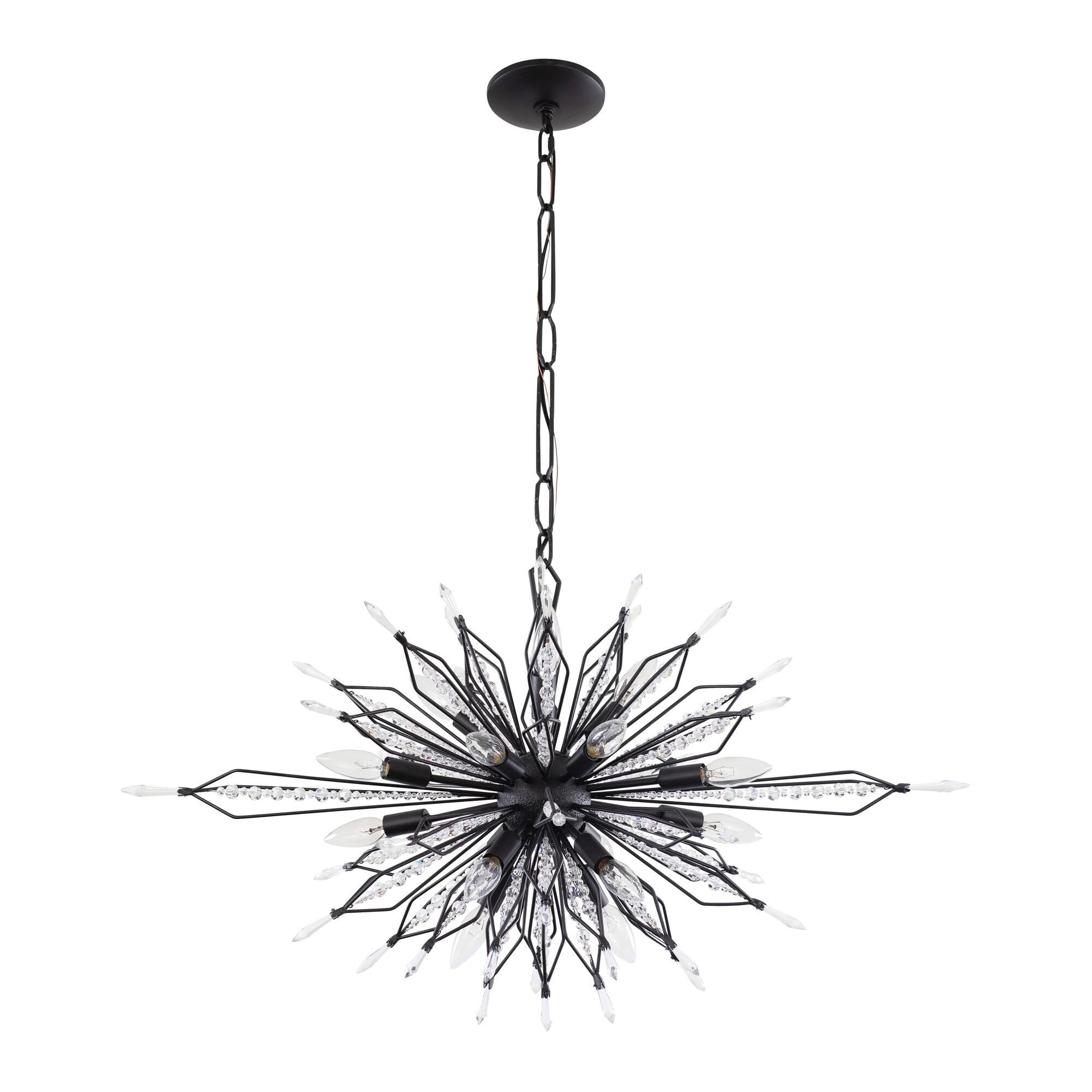 Shown in Carbon finish and Premium - Clear crystal