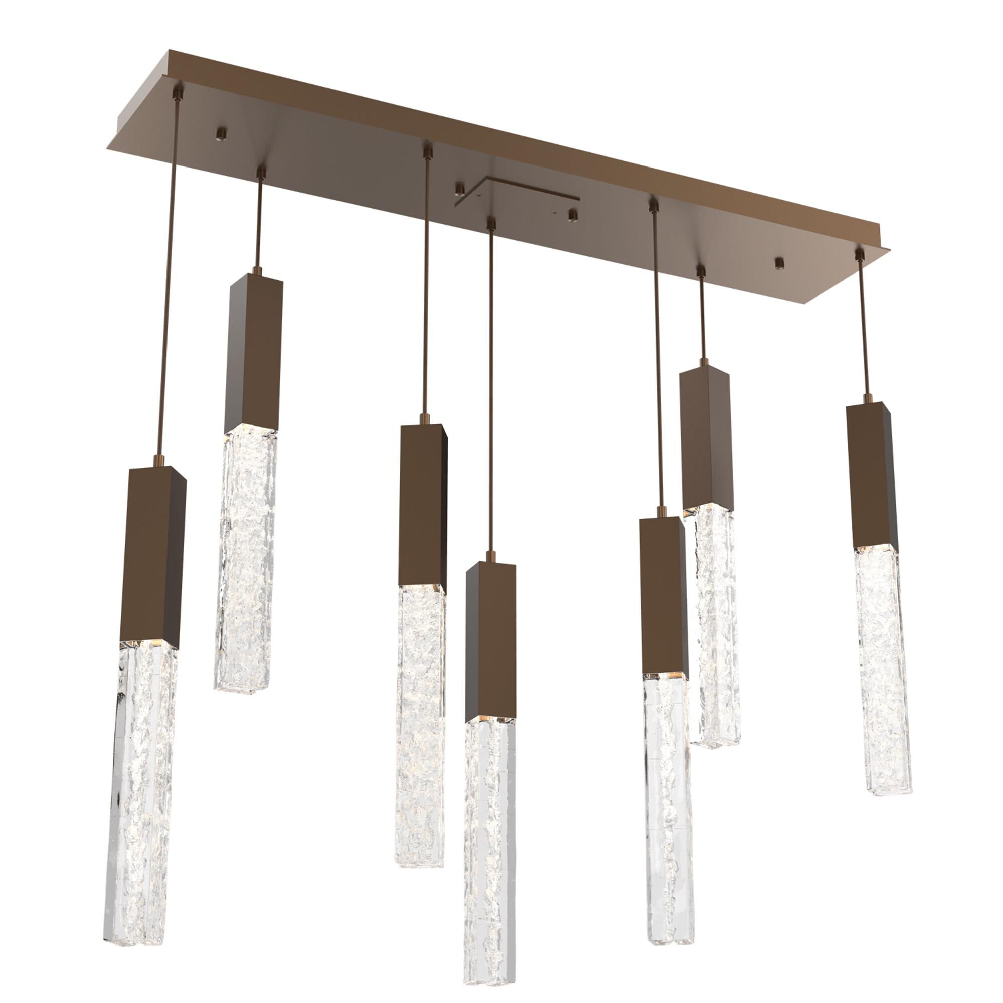 Shown in Flat Bronze finish and Clear Cast glass