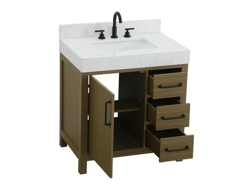 Nathan 32 Inch Bath Vanity by Elegant Dcor