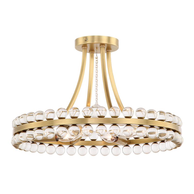 Clover 18 Inch 4 Light Semi Flush Mount by Crystorama