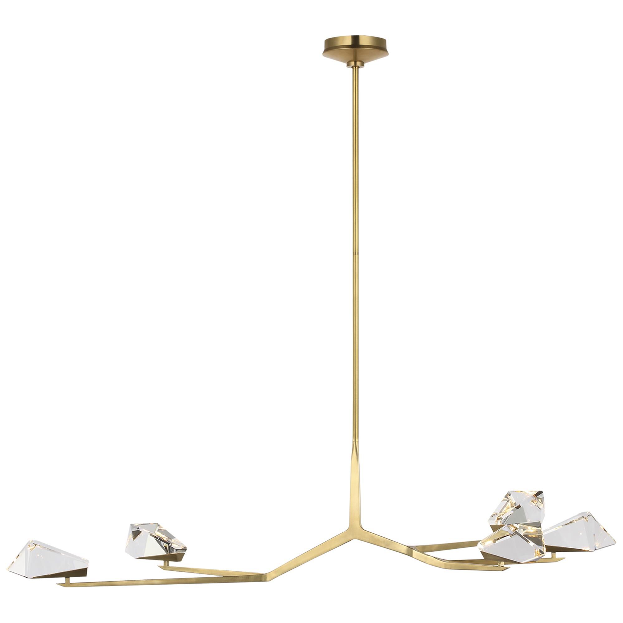 Shown in Natural Brass finish and Clear crystal