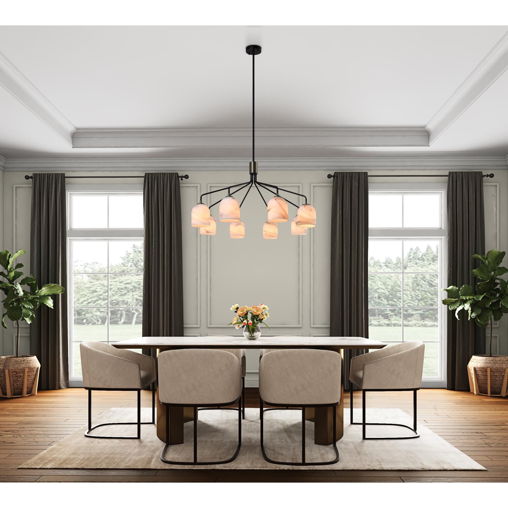 S&C Crema 34 Inch Chandelier by Artcraft