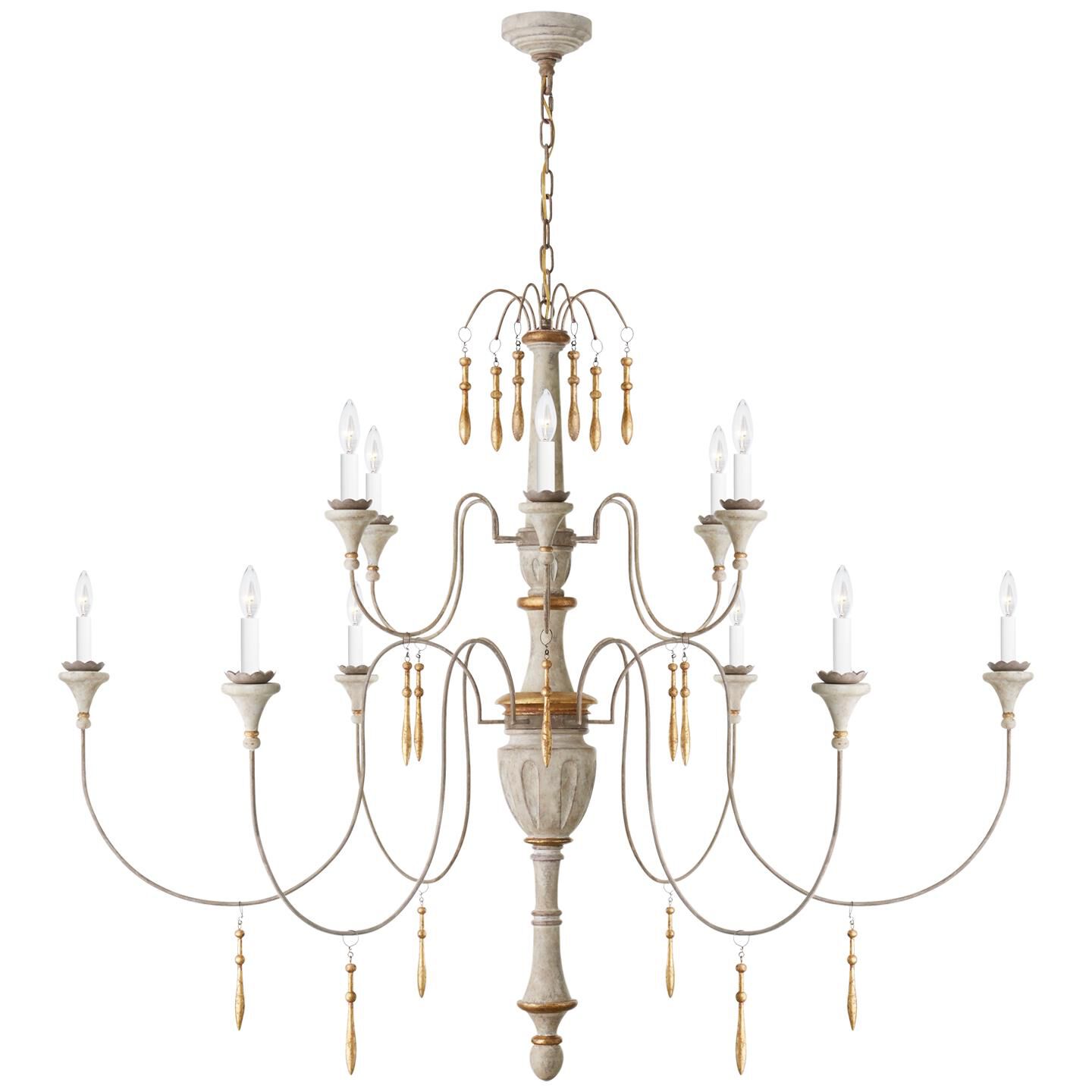 Julie Neill Fortuna 58 Inch 12 Light Chandelier by Visual Comfort Signature Collection