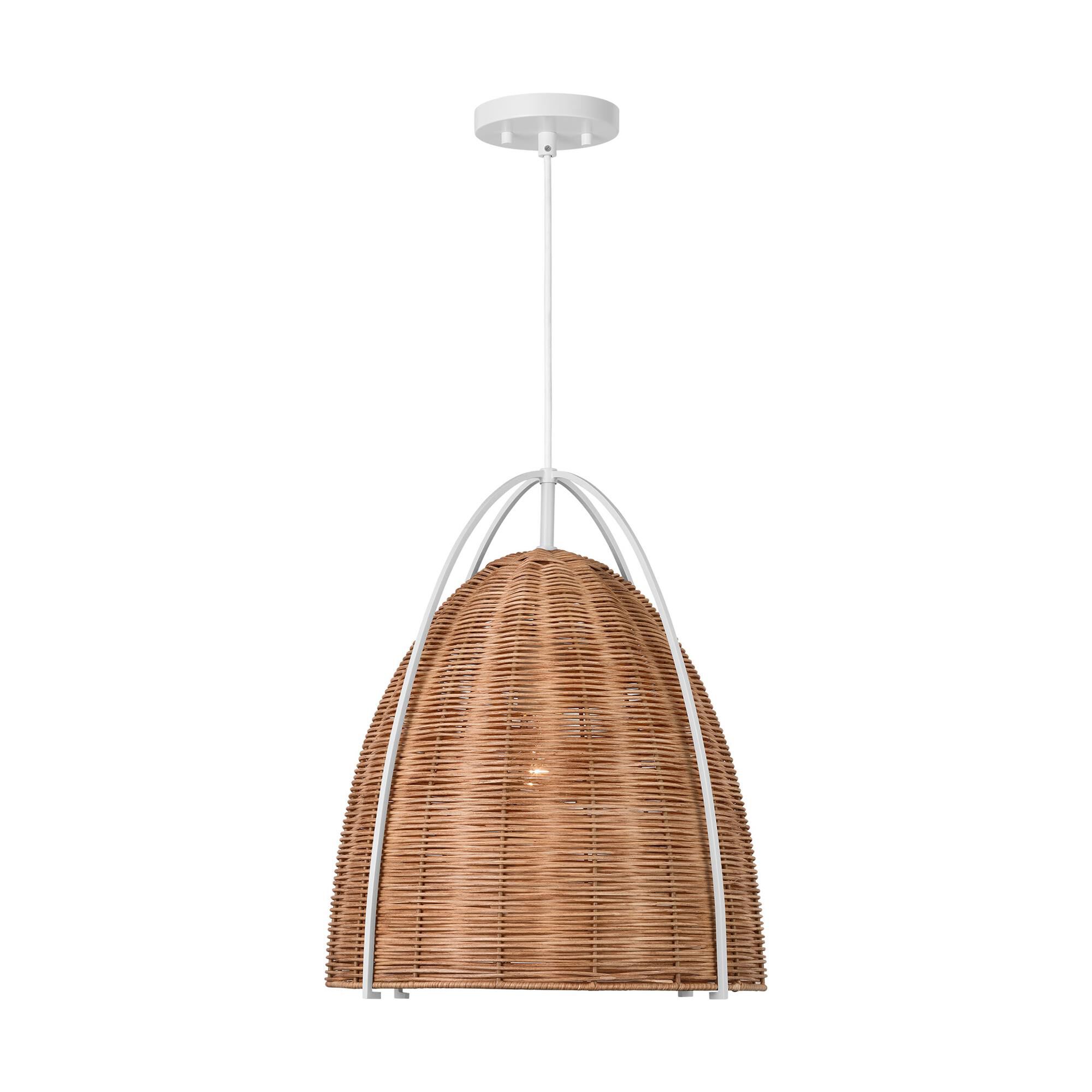 Shown in Chalk Wicker finish and Blonde Rattan shade