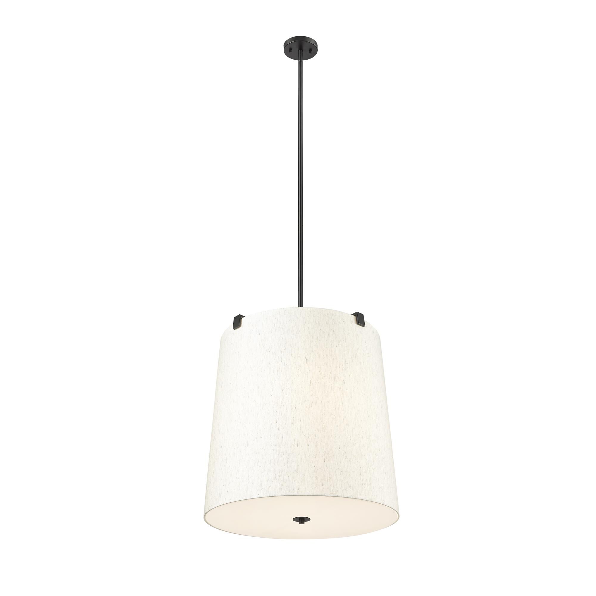 Shown in Matte Black finish and Cream glass and Cream shade