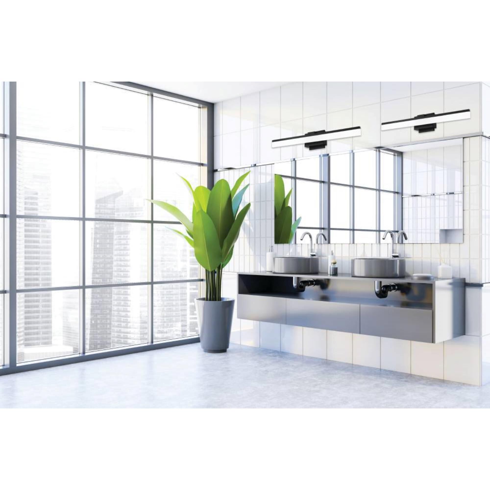 Shown in Matte Black finish and Satin Acrylic shade