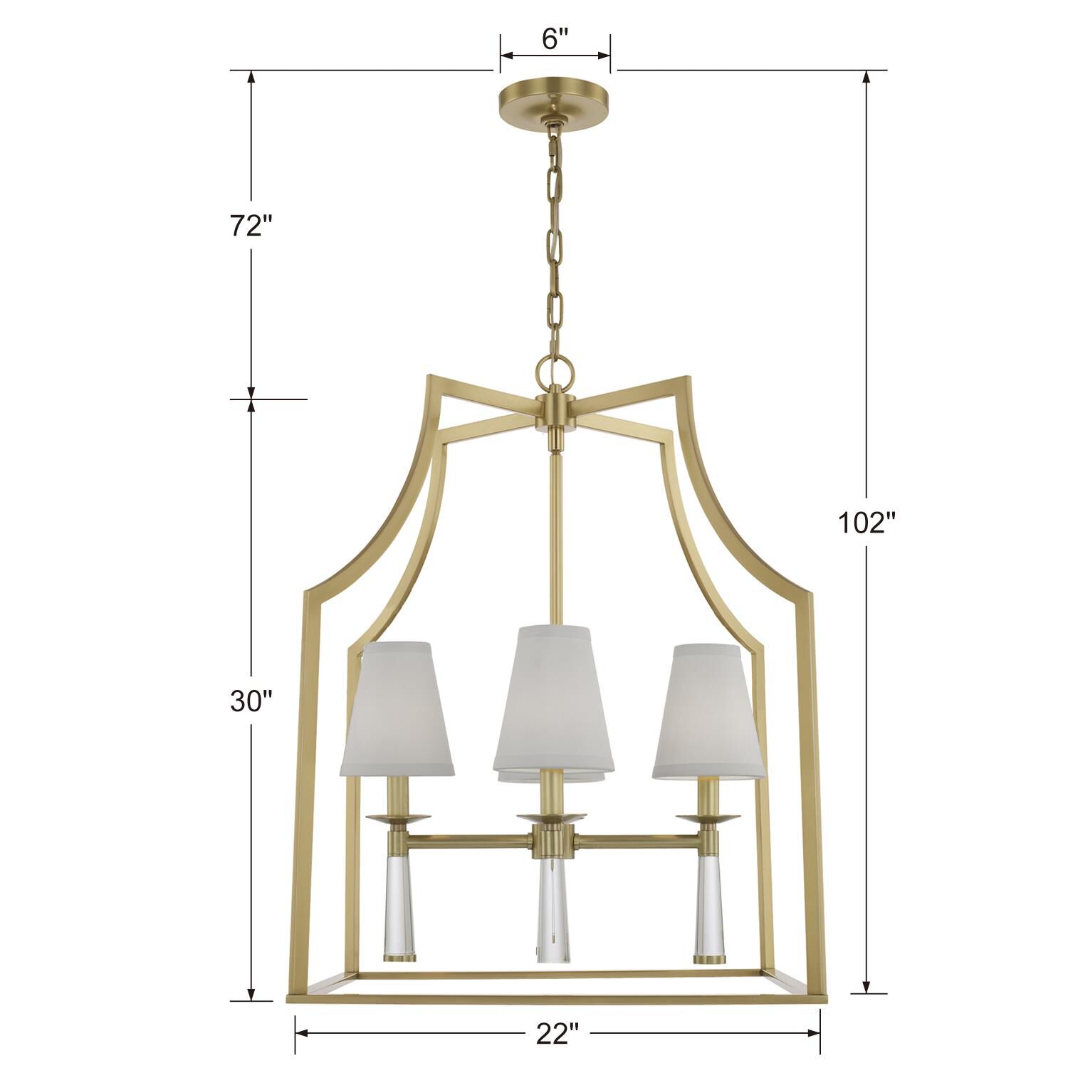 Baxter 22 Inch 4 Light Mini Chandelier by Crystorama