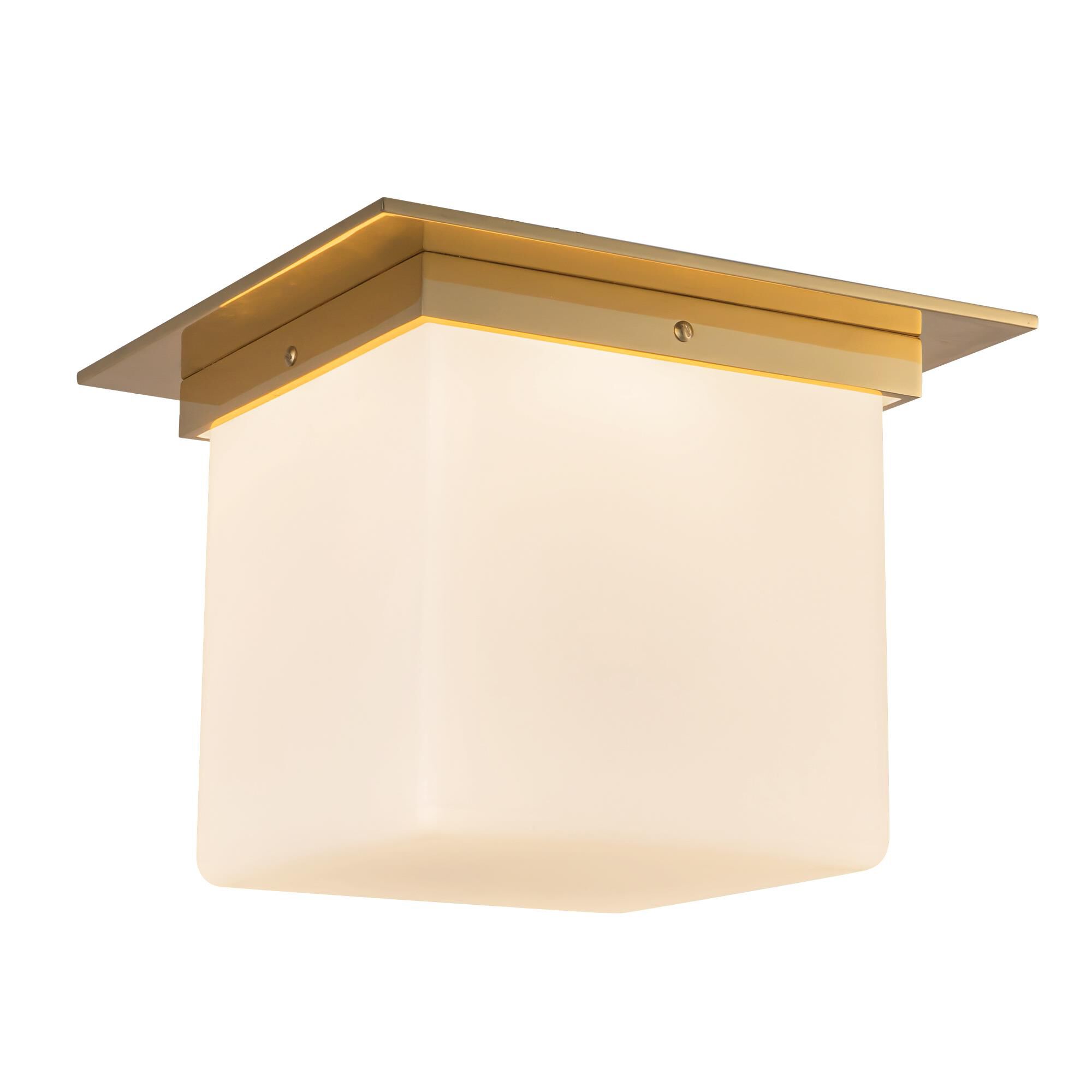 Shown in Patina Brass finish and Matte Opal glass
